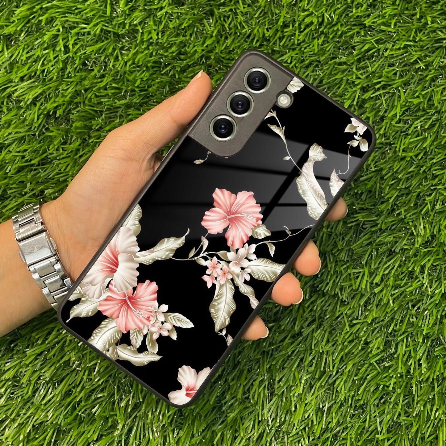 Retro Floral Glossy Metal Case Cover For Samsung ShopOnCliQ