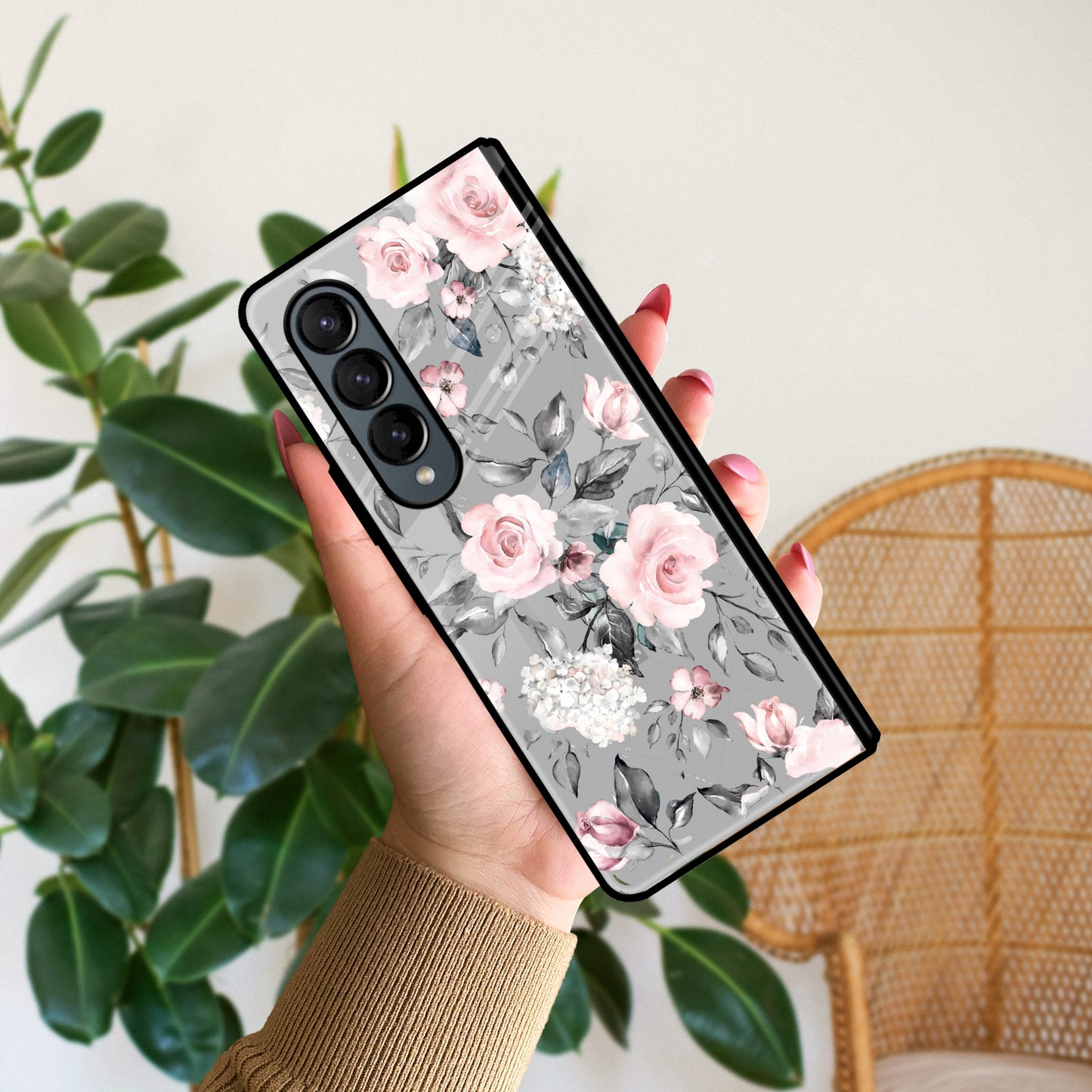 Retro Floral Glossy Metal Case Cover For Samsung ShopOnCliQ