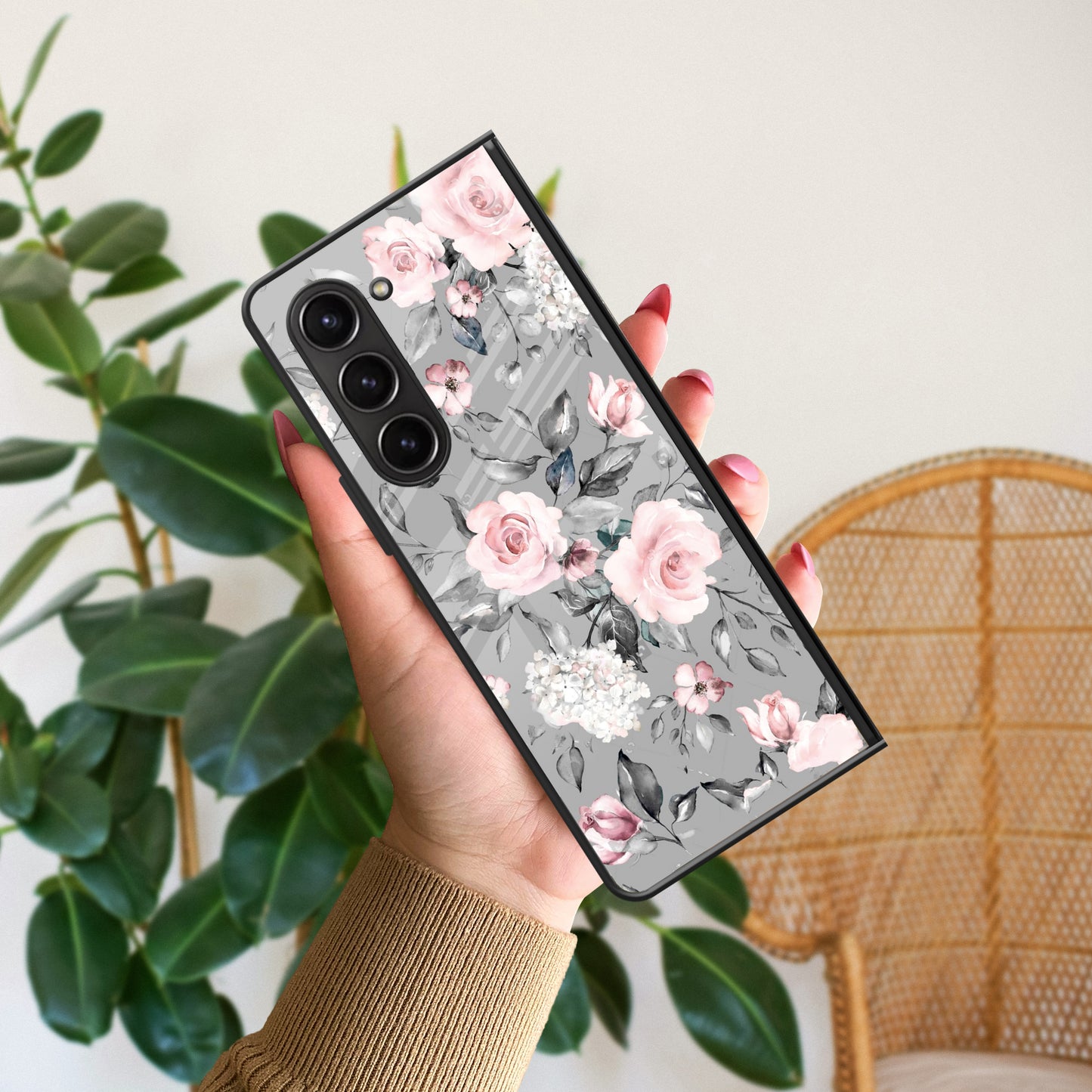 Retro Floral Glossy Metal Case Cover For Samsung ShopOnCliQ