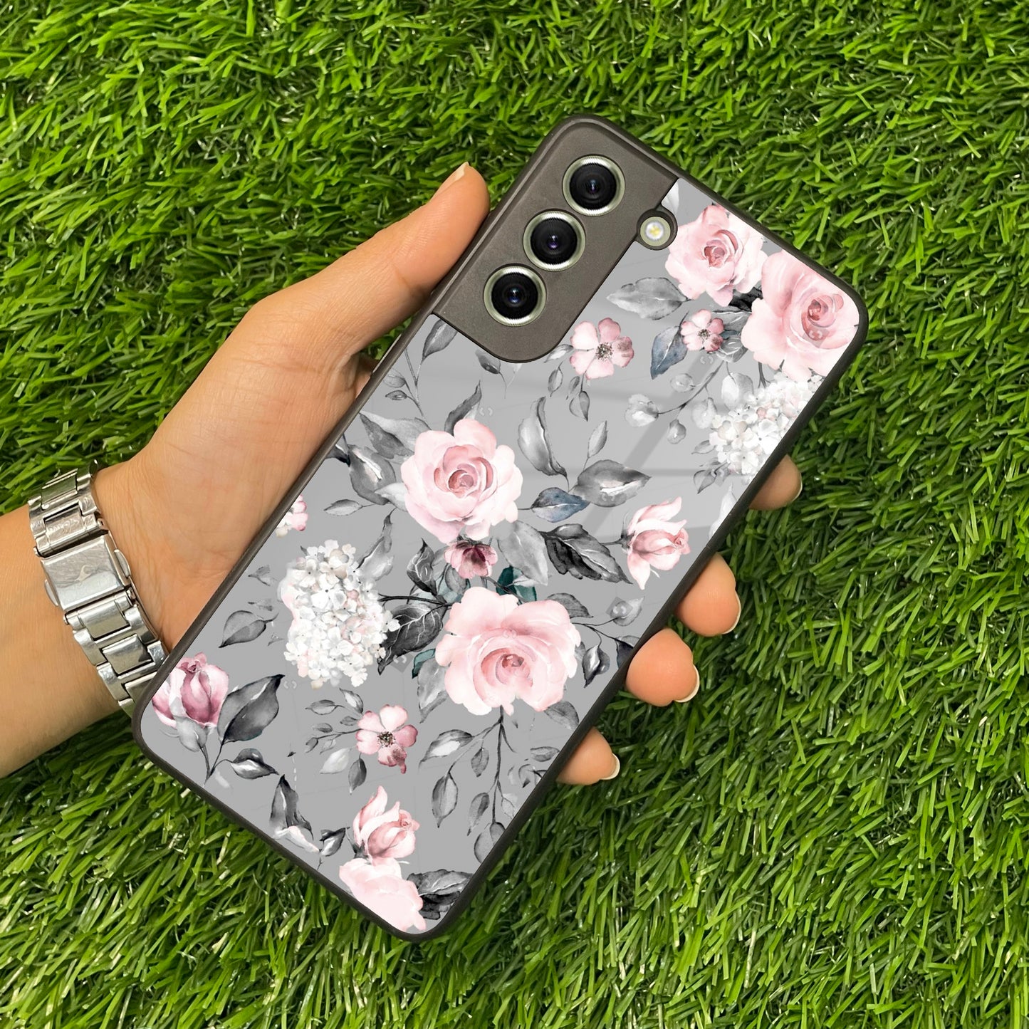 Retro Floral Glossy Metal Case Cover For Samsung ShopOnCliQ