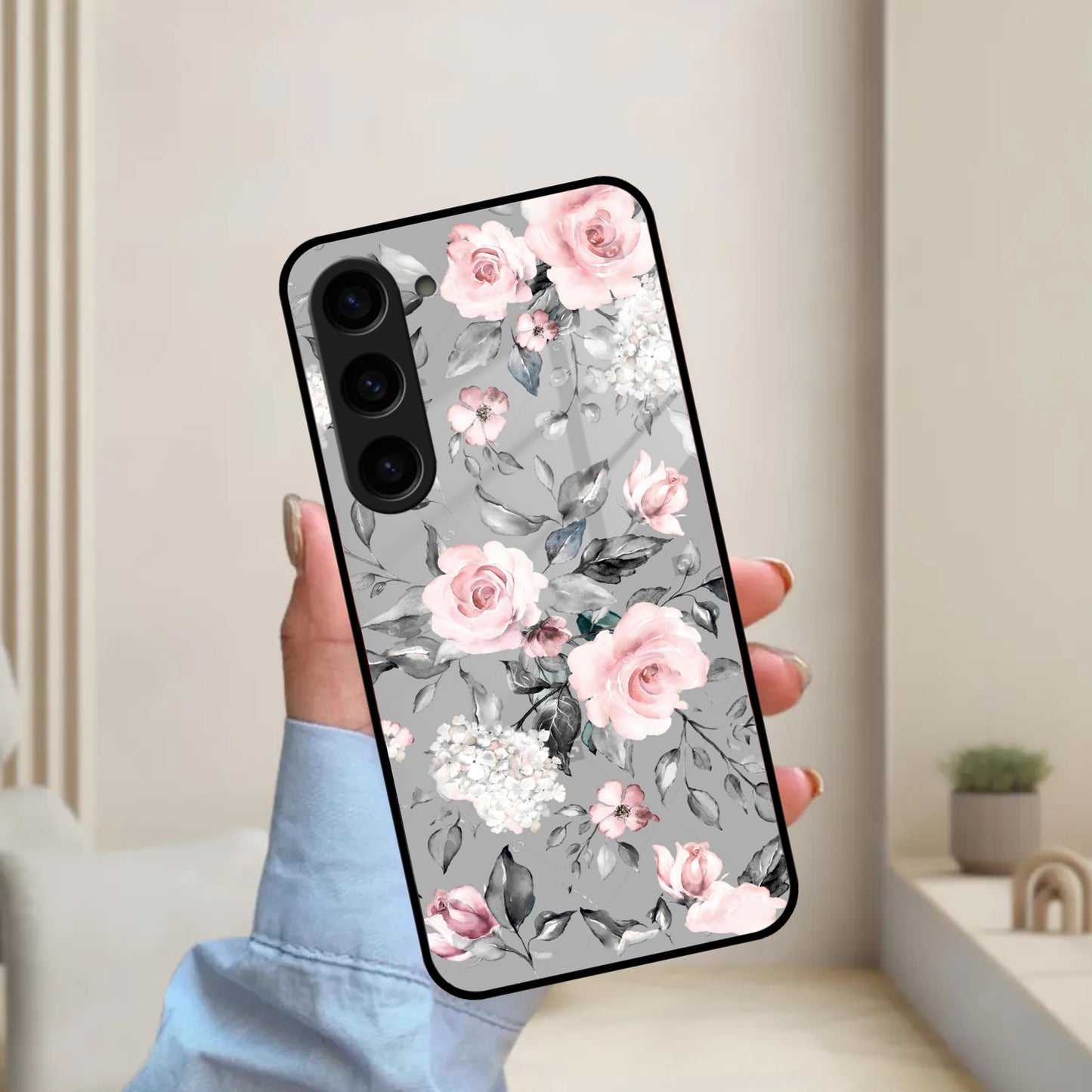 Retro Floral Glossy Metal Case Cover For Samsung ShopOnCliQ