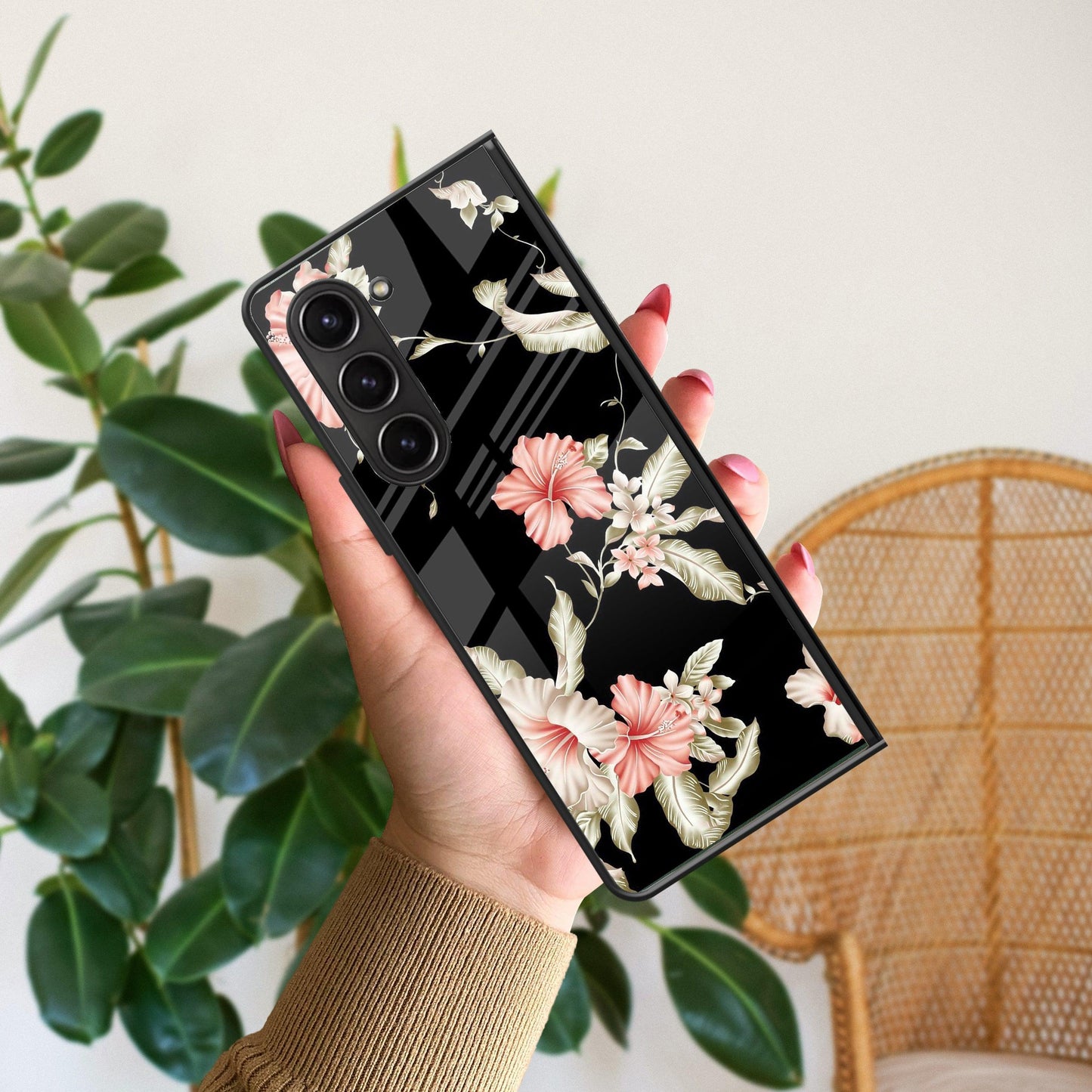 Retro Floral Glossy Metal Case Cover For Samsung - ShopOnCliQ
