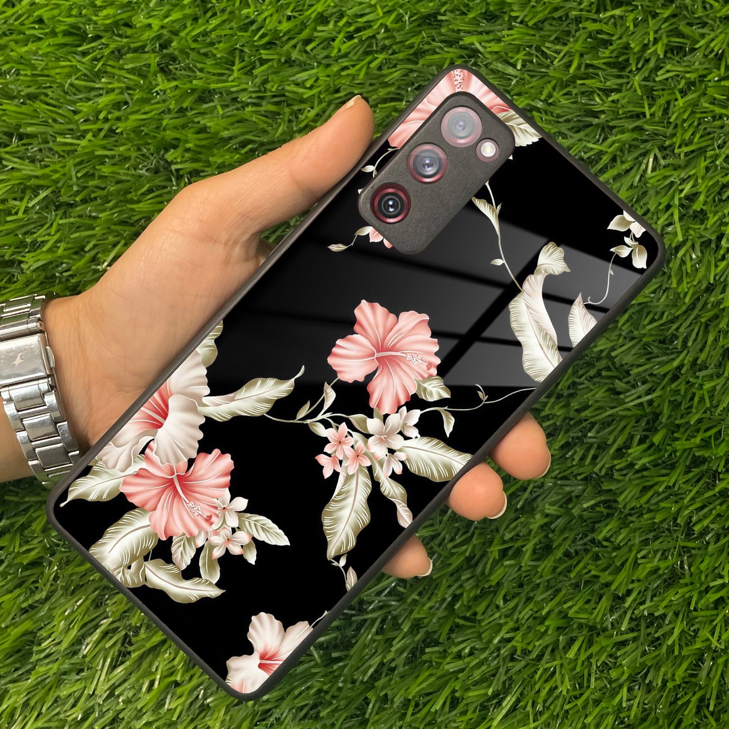 Retro Floral Glossy Metal Case Cover For Samsung ShopOnCliQ