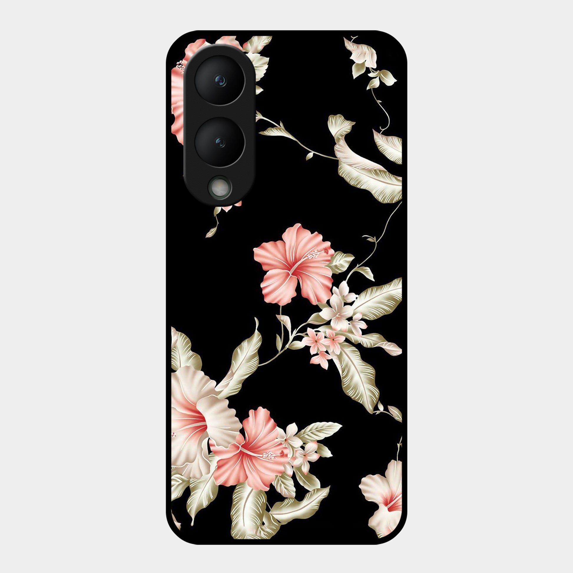 Retro Floral Glossy Metal Case Cover For Vivo ShopOnCliQ