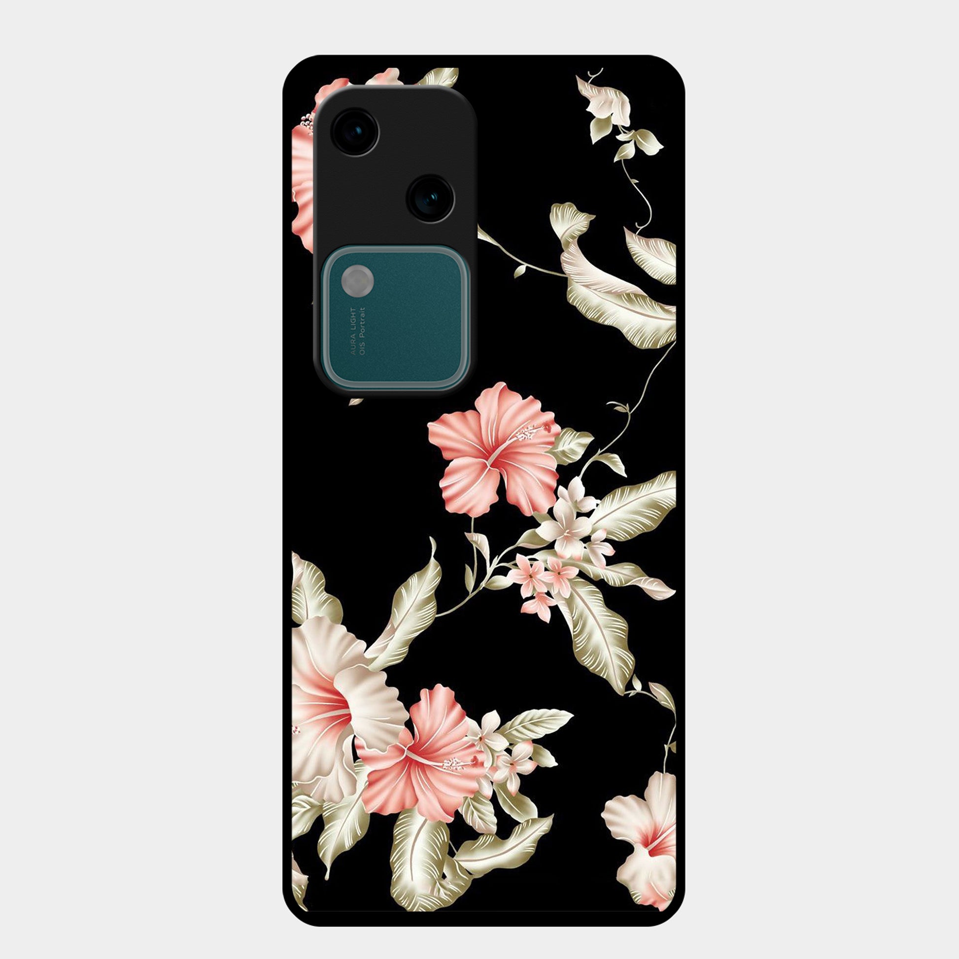 Retro Floral Glossy Metal Case Cover For Vivo ShopOnCliQ