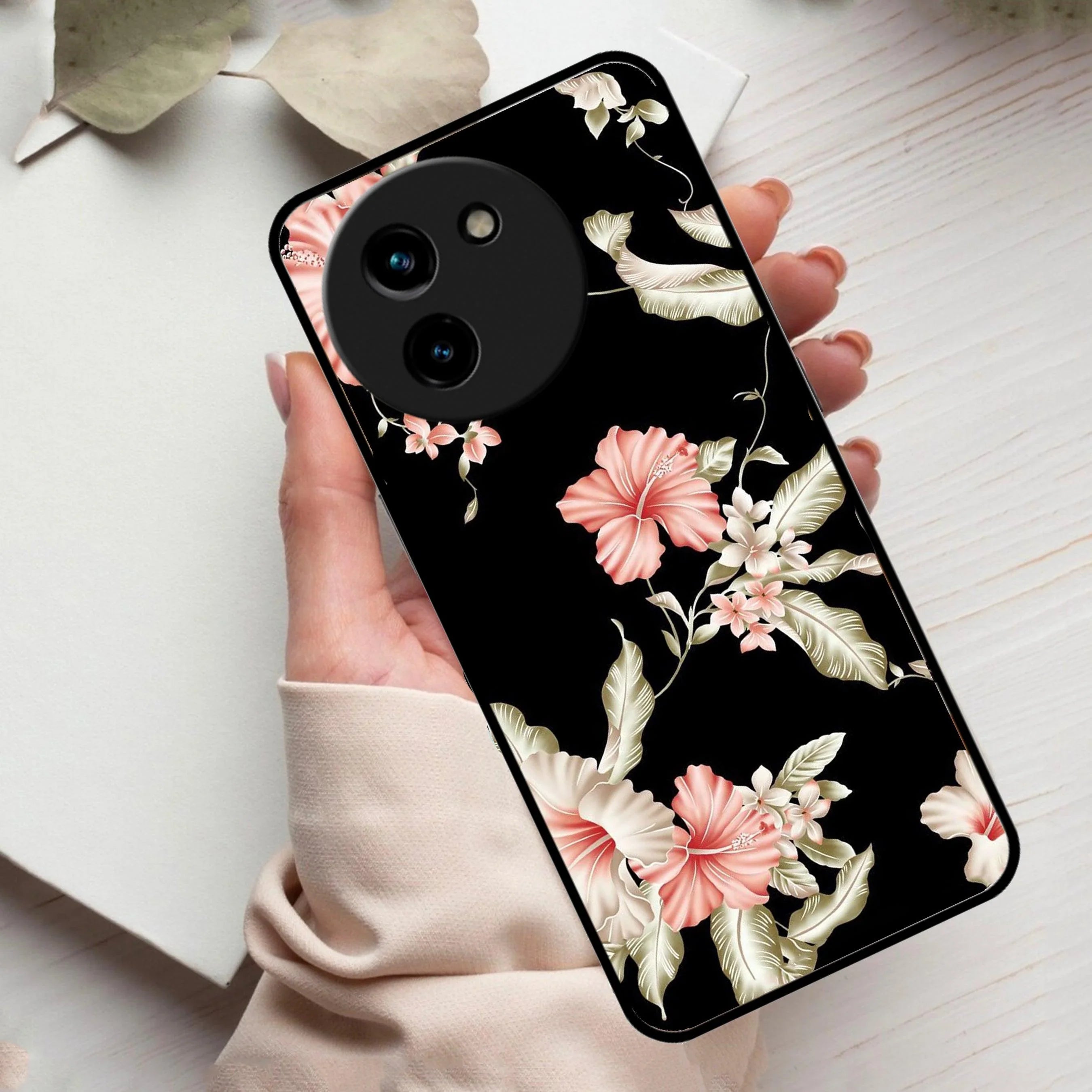 Retro Floral Glossy Metal Case Cover For Vivo - ShopOnCliQ