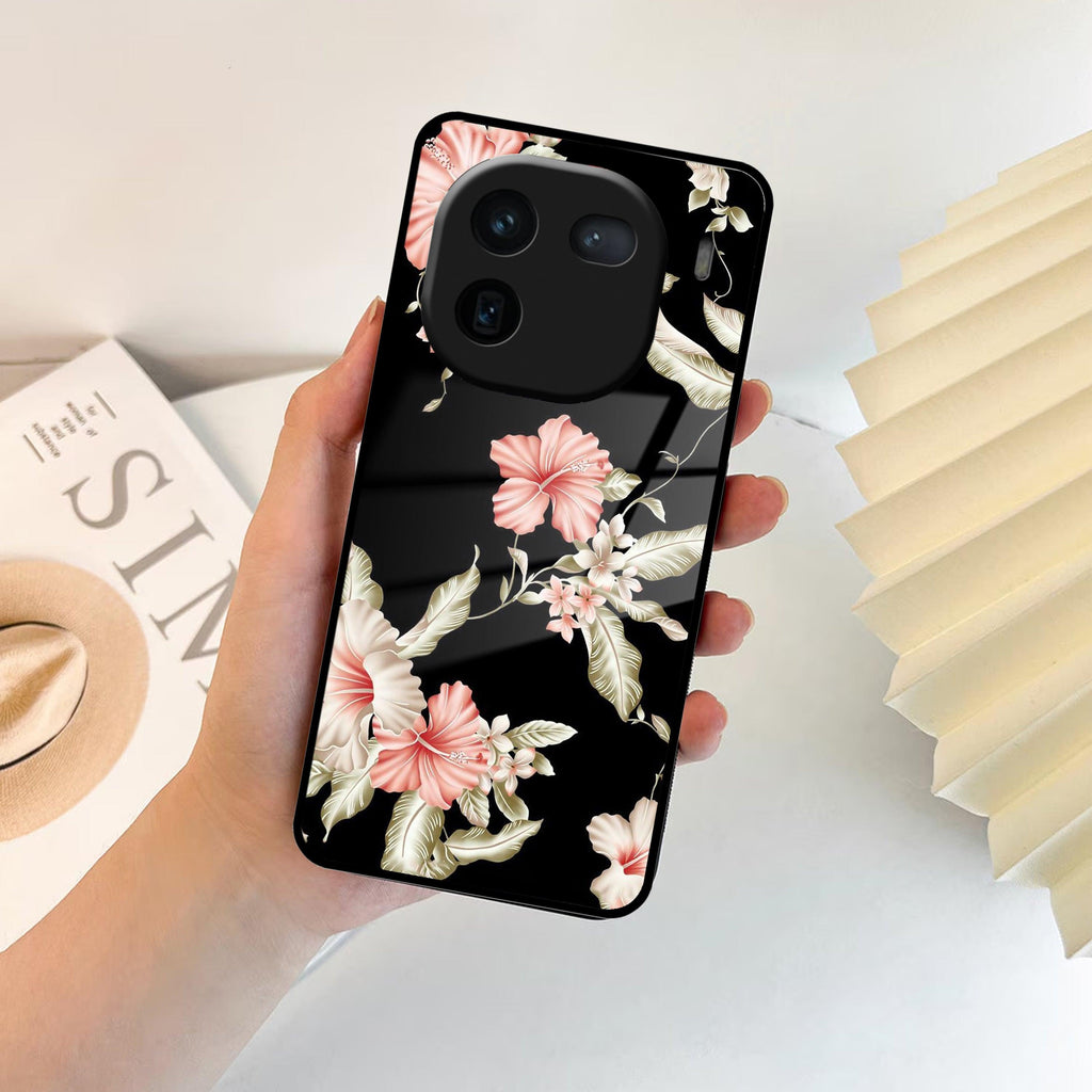 Retro Floral Glossy Metal Case Cover For Vivo - ShopOnCliQ