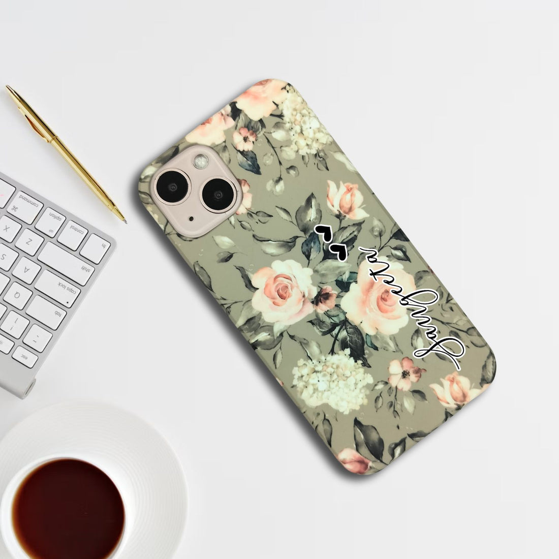 Retro Flower Leaf Print Slim Case Cover (Grey Flower) For OnePlus ShopOnCliQ