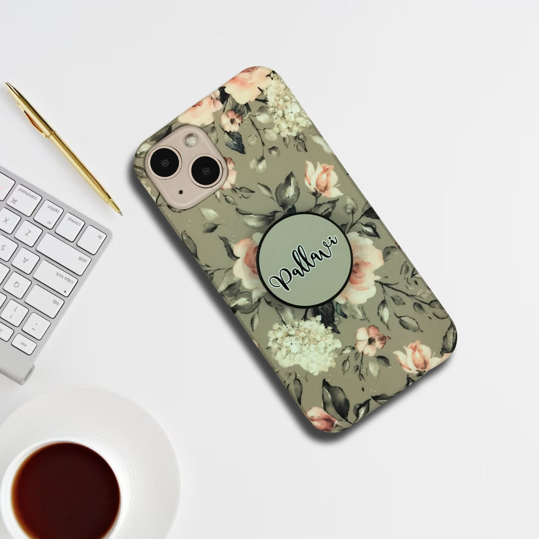 Retro Flower Leaf Print Slim Case Cover (Grey Flower) For OnePlus ShopOnCliQ