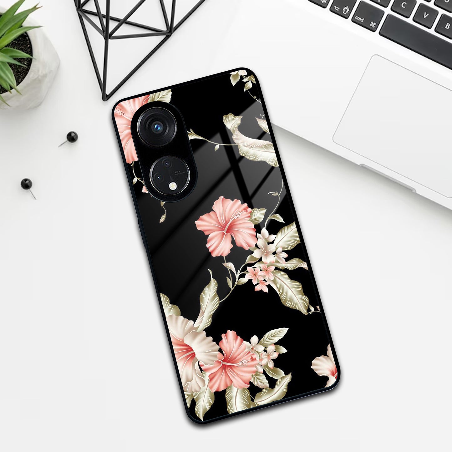 Retro Floral Glass Phone Case And For Oppo