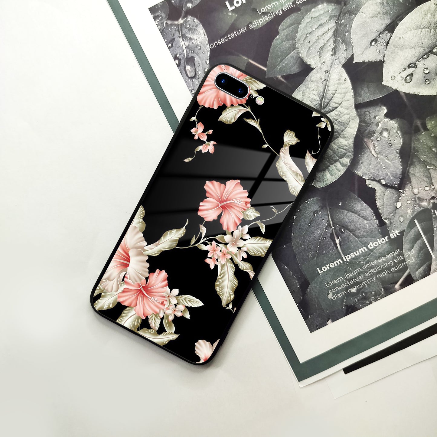 Retro Floral Glass Phone Case Cover iPhone