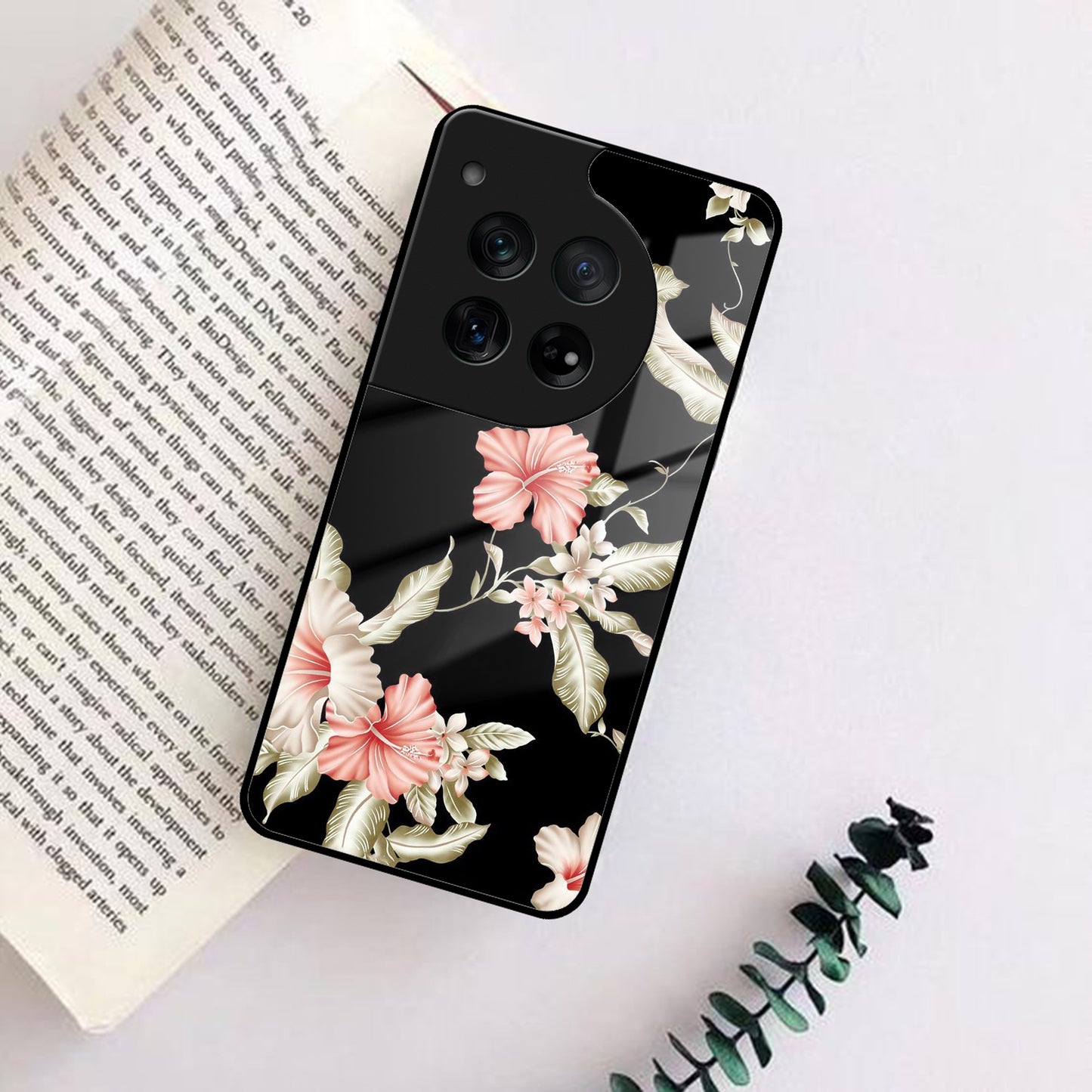 Retro Floral Glass Phone Case And For OnePlus