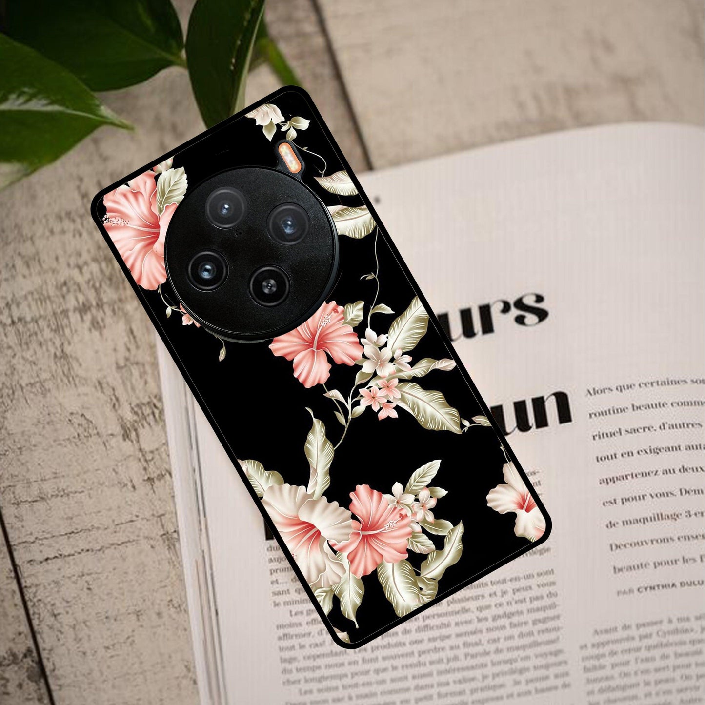 Retro Floral Glass Phone Case And Cover For Vivo