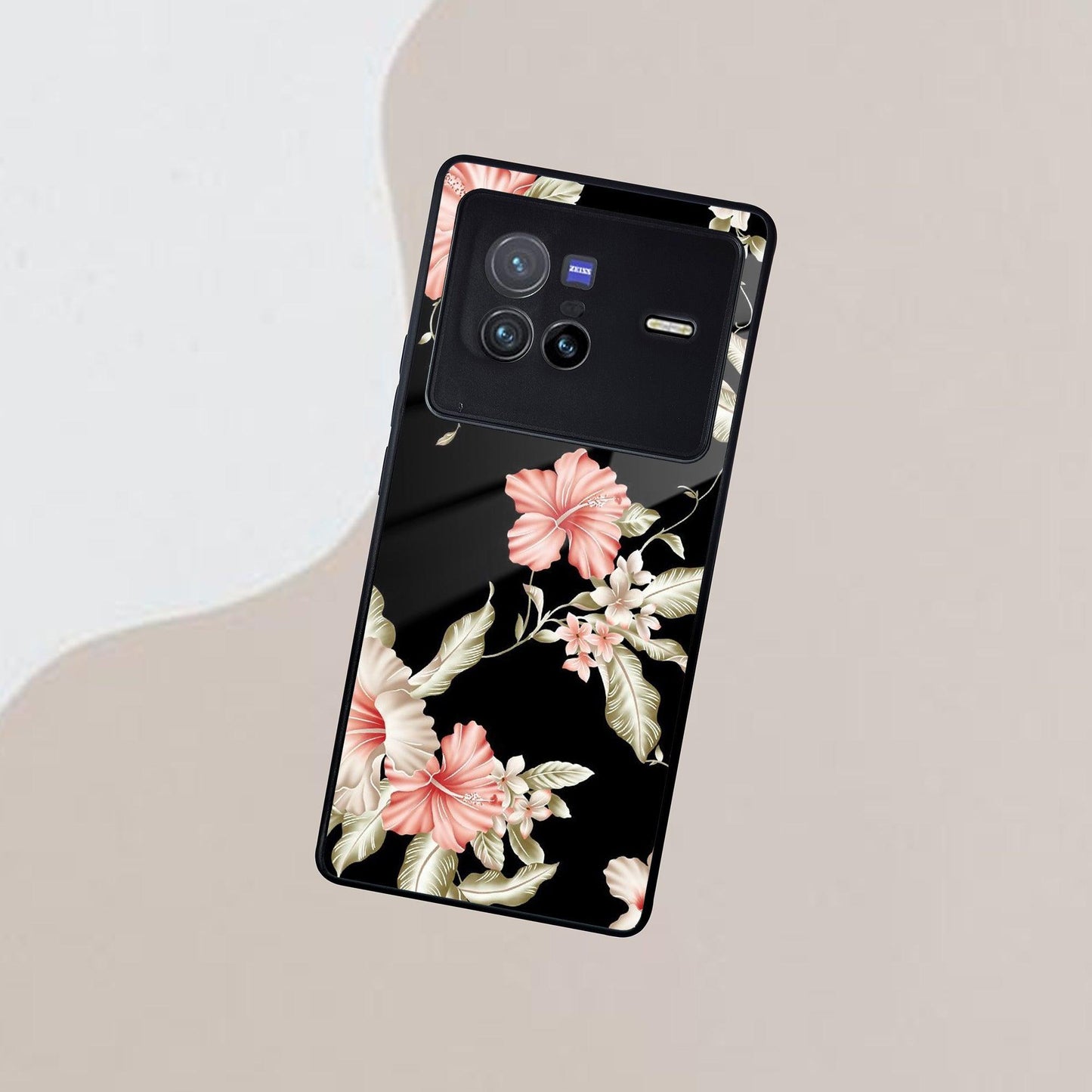 Retro Floral Glass Phone Case And Cover For Vivo