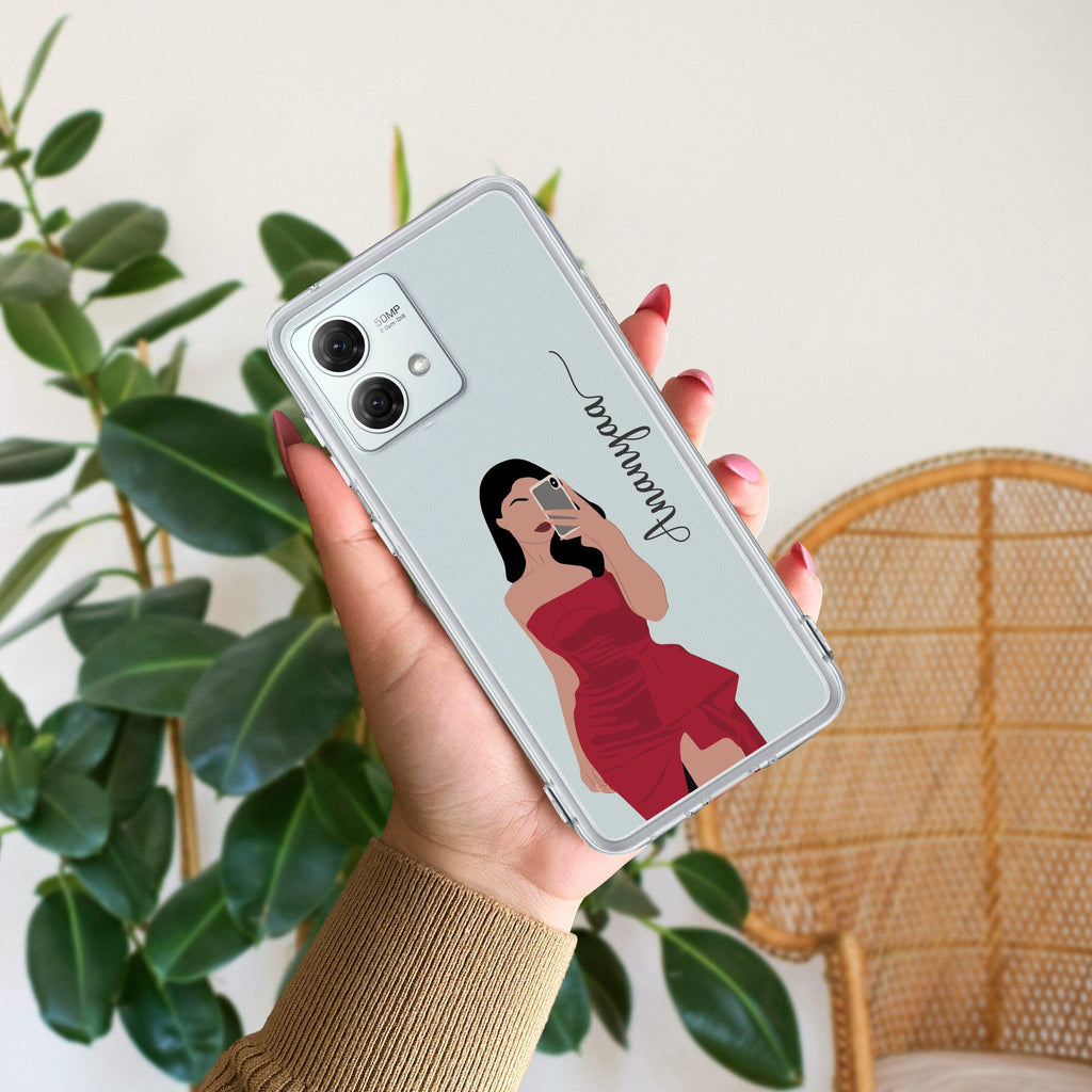 Scarlet Selfie Customize Transparent Silicon Case For Motorola Edge 50 Fusion 5G