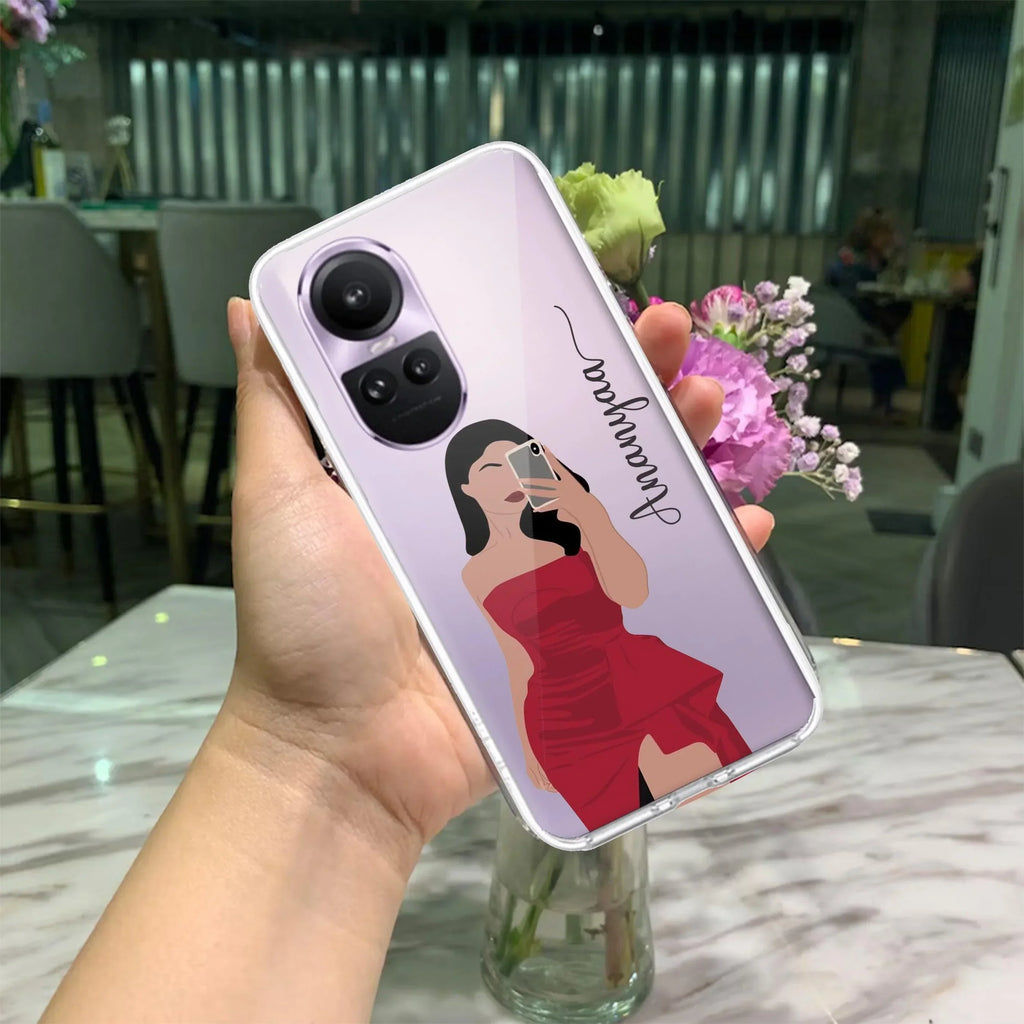 Scarlet Selfie Customize Transparent Silicon Case For Oppo Reno 8 5G