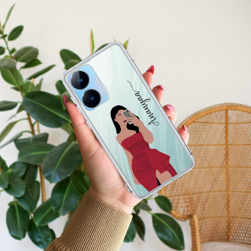 Scarlet Selfie Customize Transparent Silicon Case For Realme C55