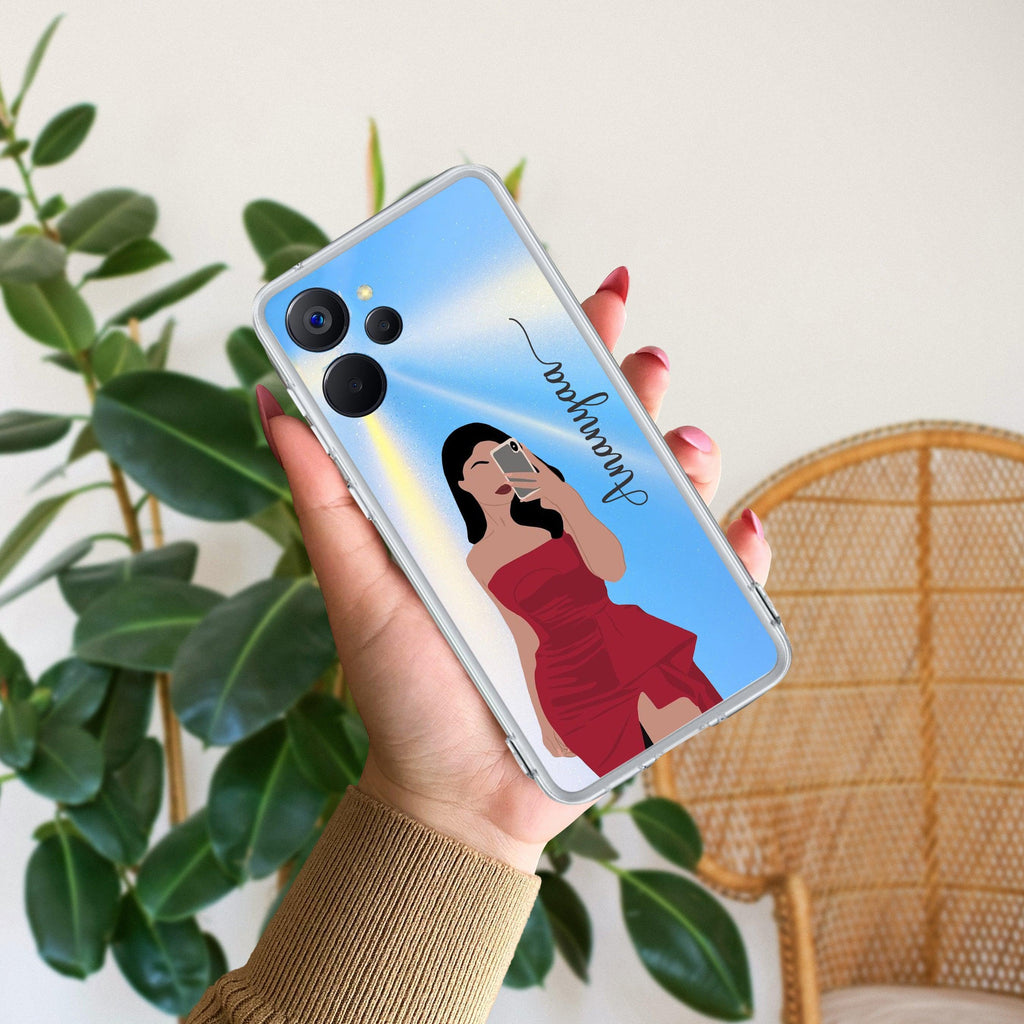 Scarlet Selfie Customize Transparent Silicon Case For Realme 14x 5G