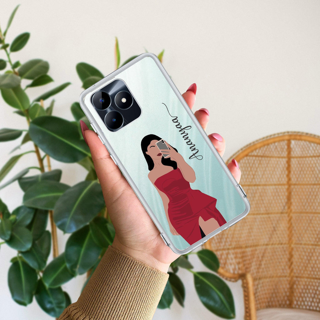 Scarlet Selfie Customize Transparent Silicon Case For Realme C53