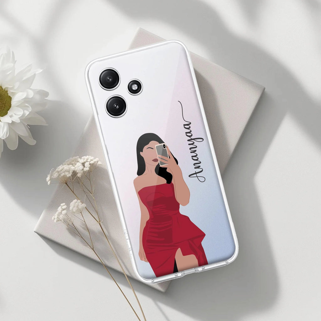 Scarlet Selfie Customize Transparent Silicon Case For Redmi 12 5G