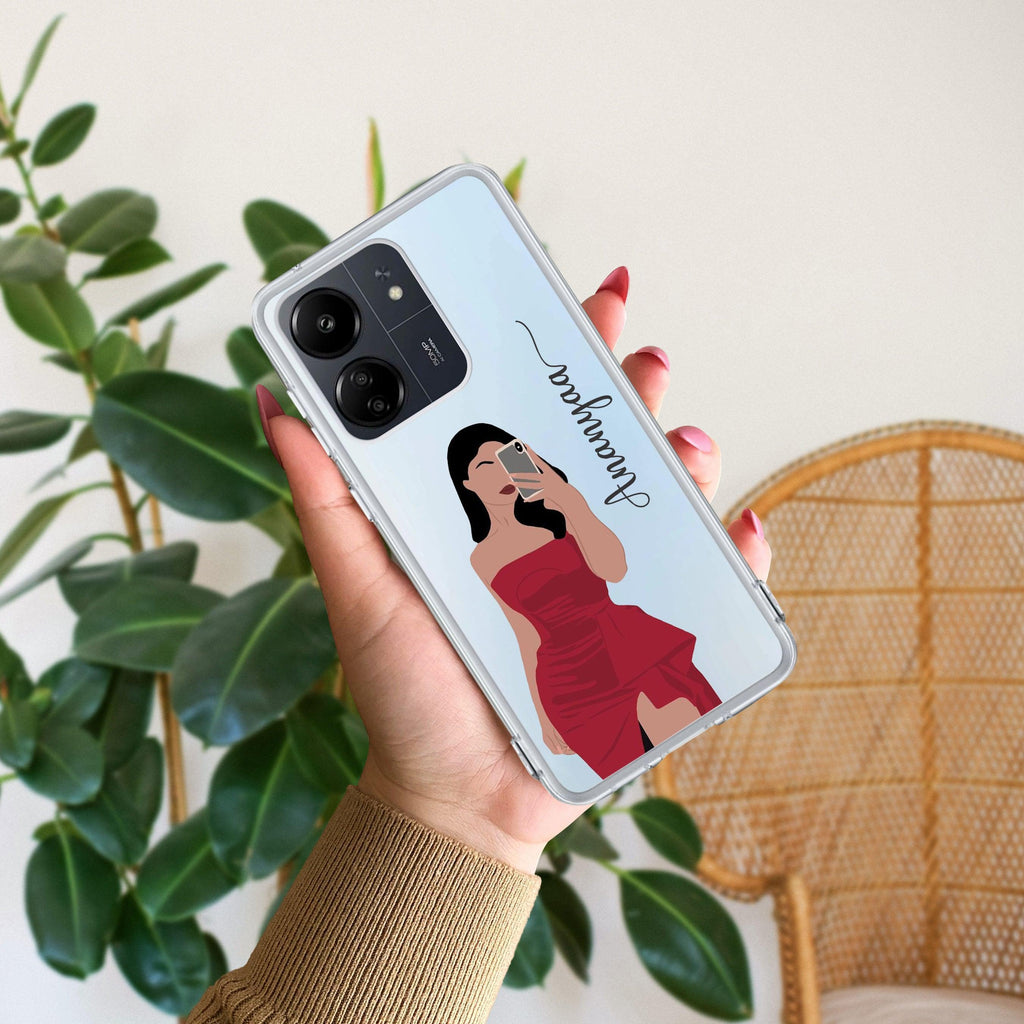 Scarlet Selfie Customize Transparent Silicon Case For Redmi 13C 4G