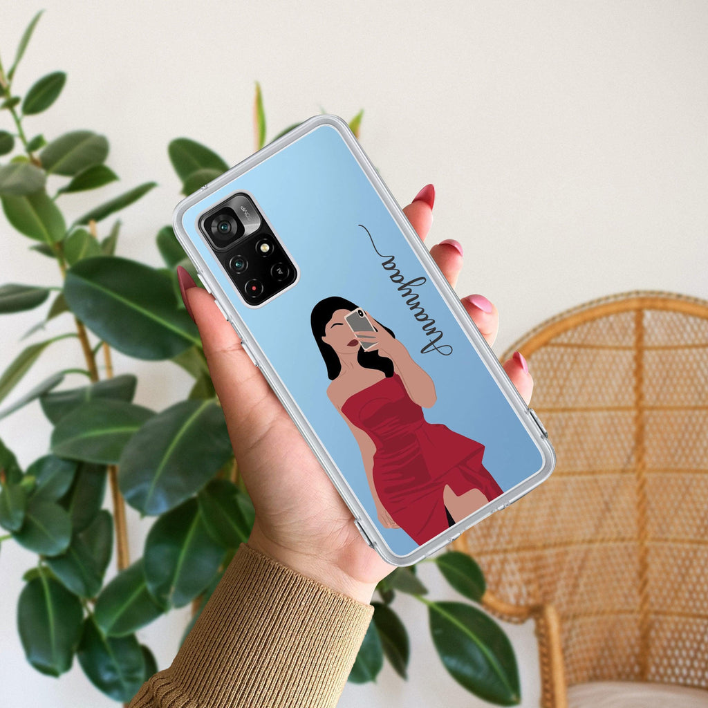Scarlet Selfie Customize Transparent Silicon Case For Redmi Note 9 Pro / Redmi Note 9 Pro Max / Redmi Note 10 lite