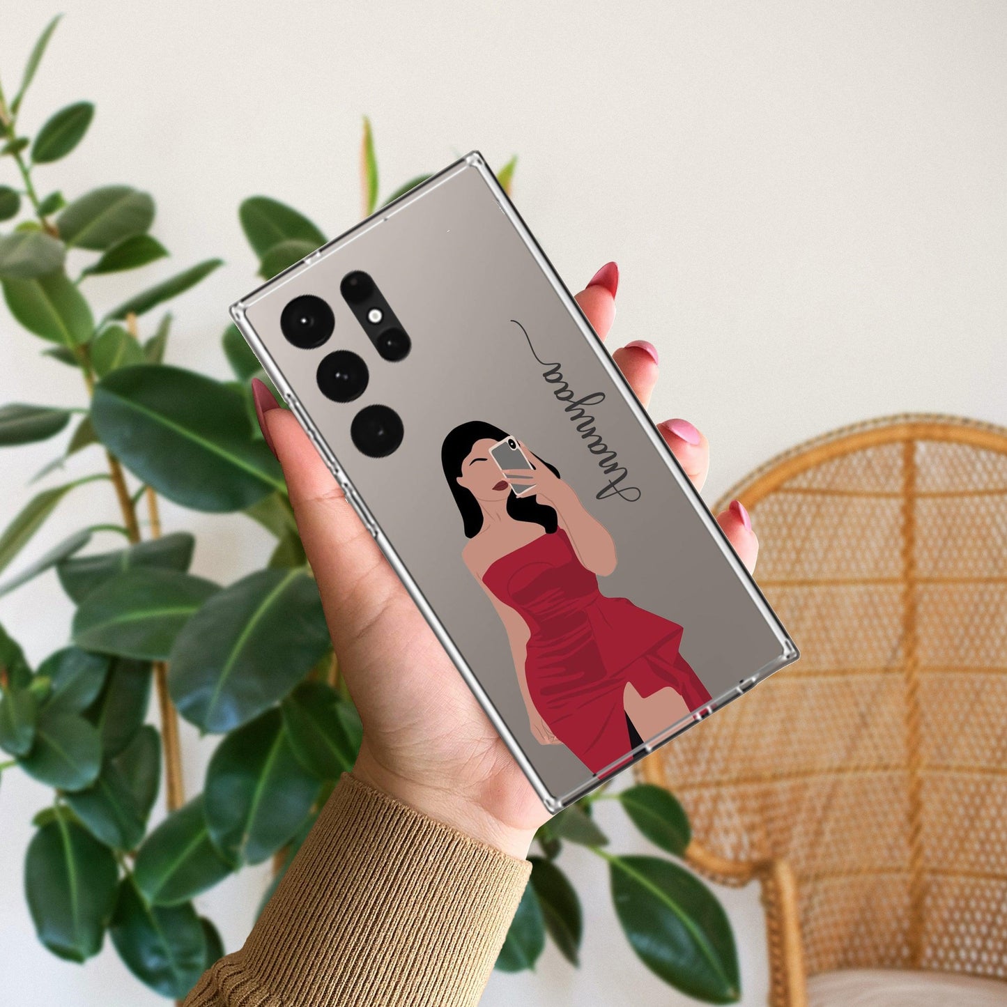 Scarlet Selfie Customize Transparent Silicon Case For Samsung