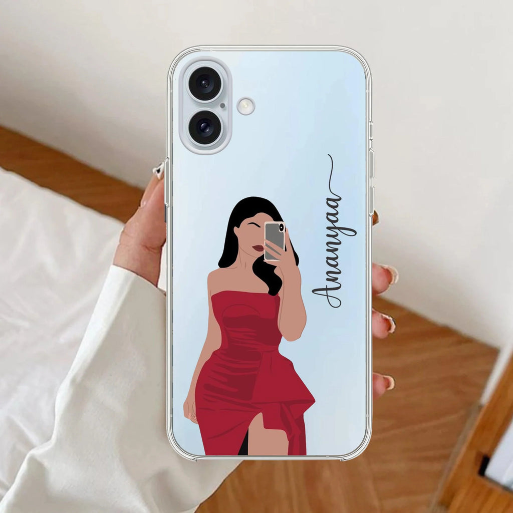 Scarlet Selfie Customize Anti Yellow Clear Case For iPhone 17