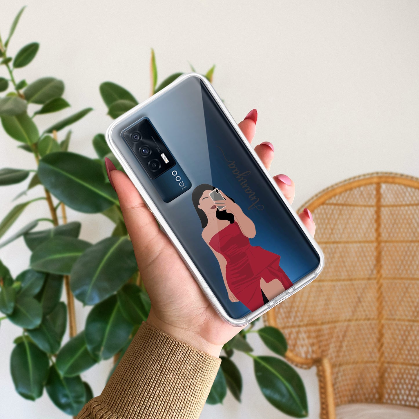 Scarlet Selfie Customize Transparent Silicon Case For iQOO ShopOnCliQ