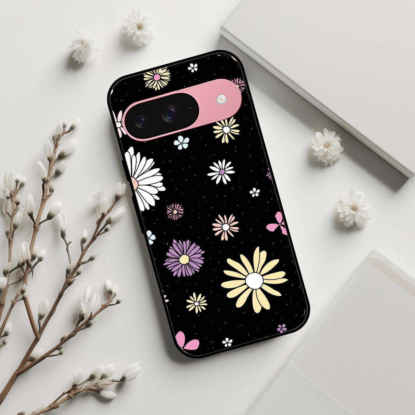 Seamless Floral Glossy Metal Case Cover For Google ShopOnCliQ