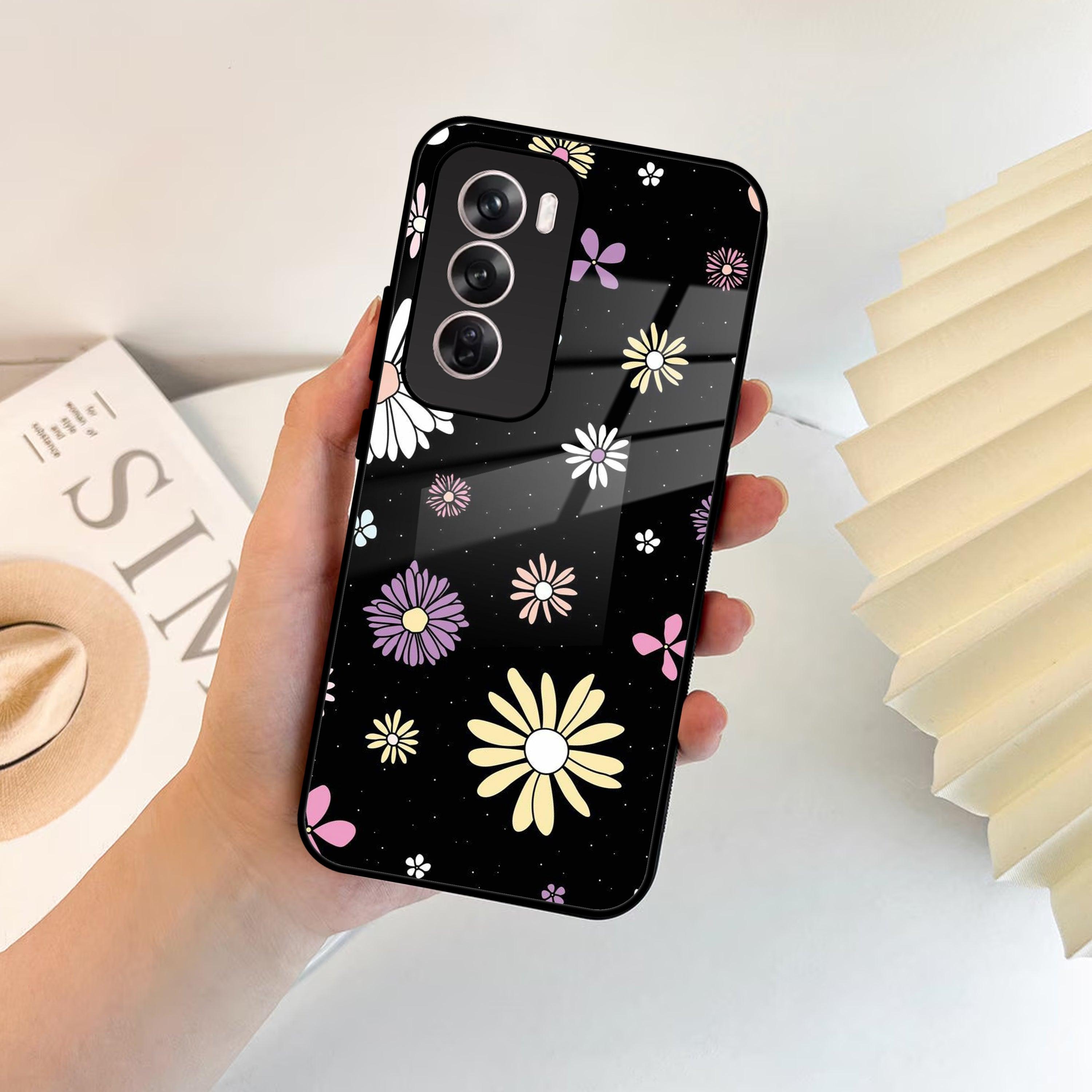 Seamless Floral Glossy Metal Case Cover For Oppo - ShopOnCliQ