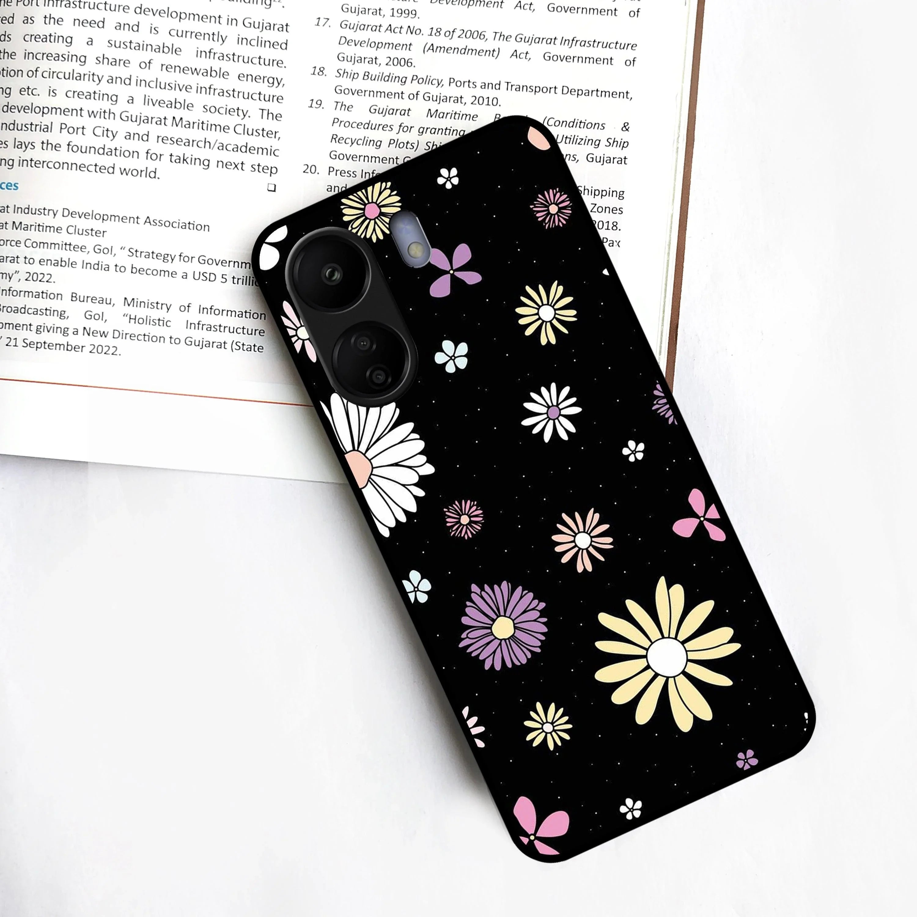 Seamless Floral Glossy Metal Case Cover For Redmi - ShopOnCliQ