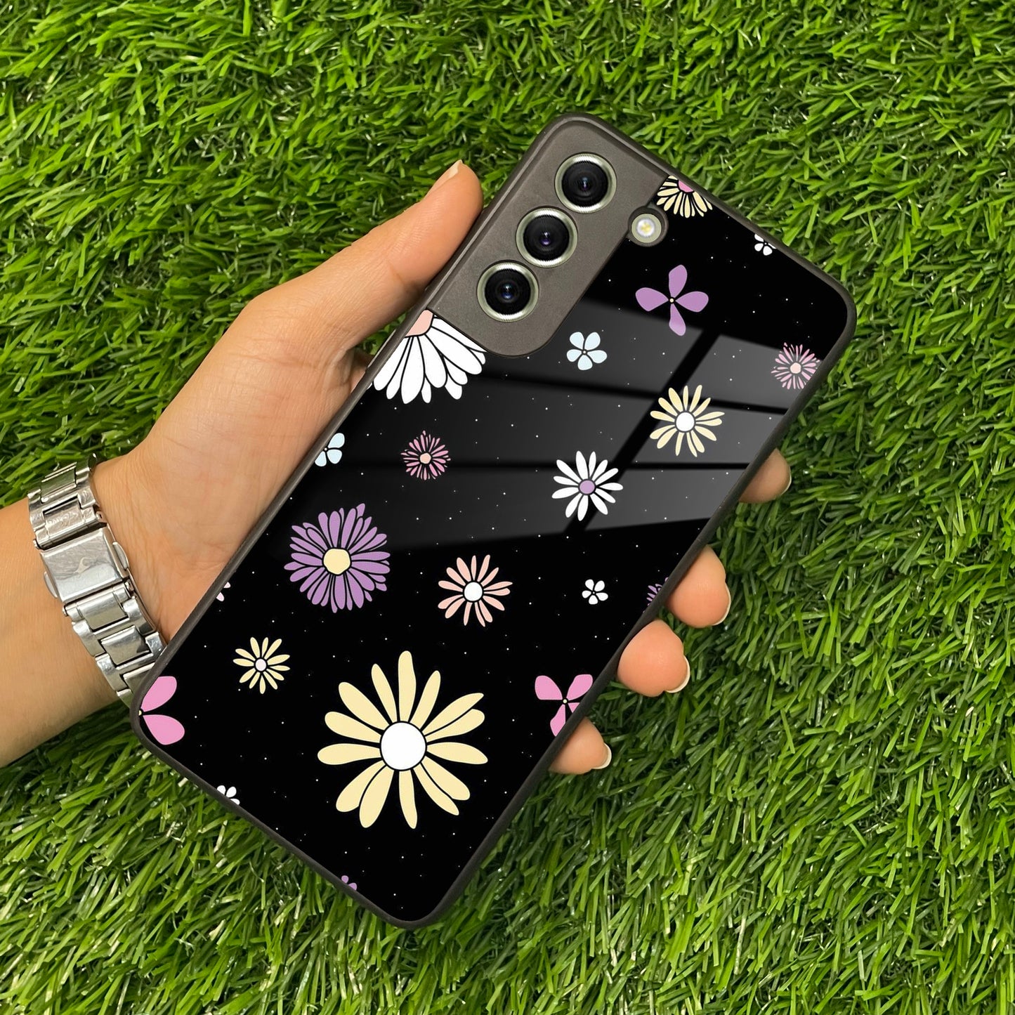 Seamless Floral Glossy Metal Case Cover For Samsung ShopOnCliQ