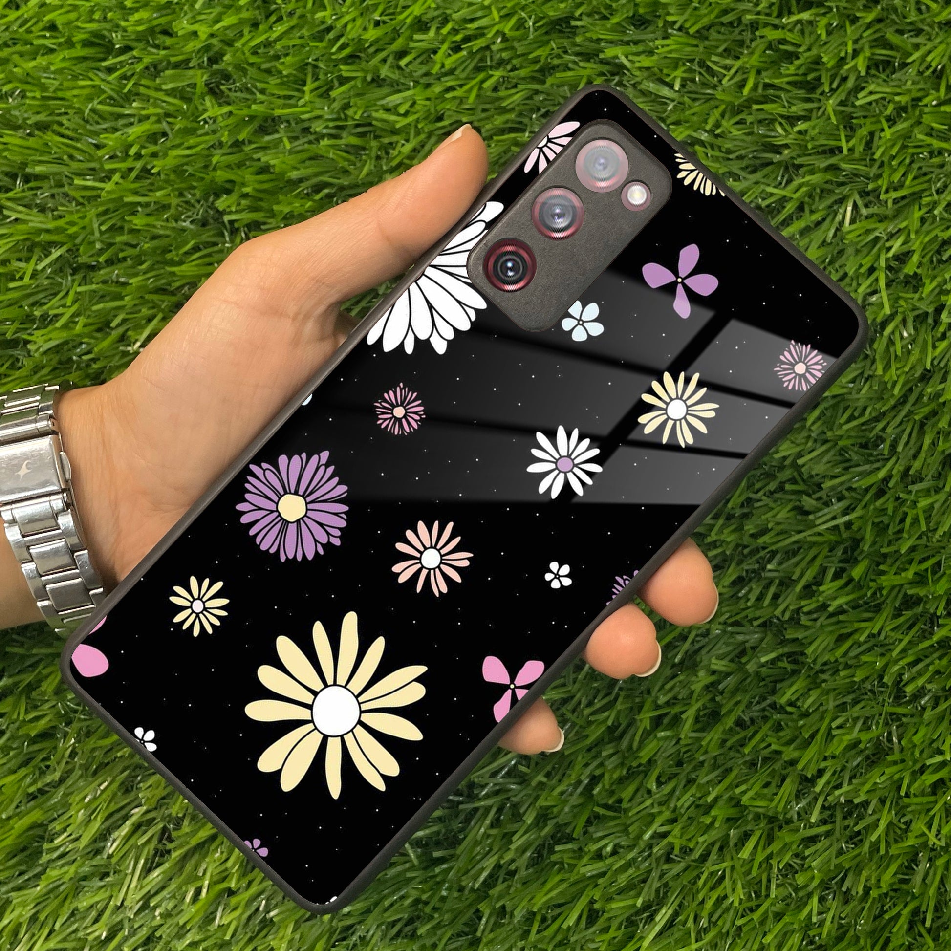 Seamless Floral Glossy Metal Case Cover For Samsung ShopOnCliQ