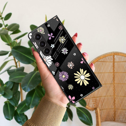 Seamless Floral  Glossy Metal Case Cover For Samsung