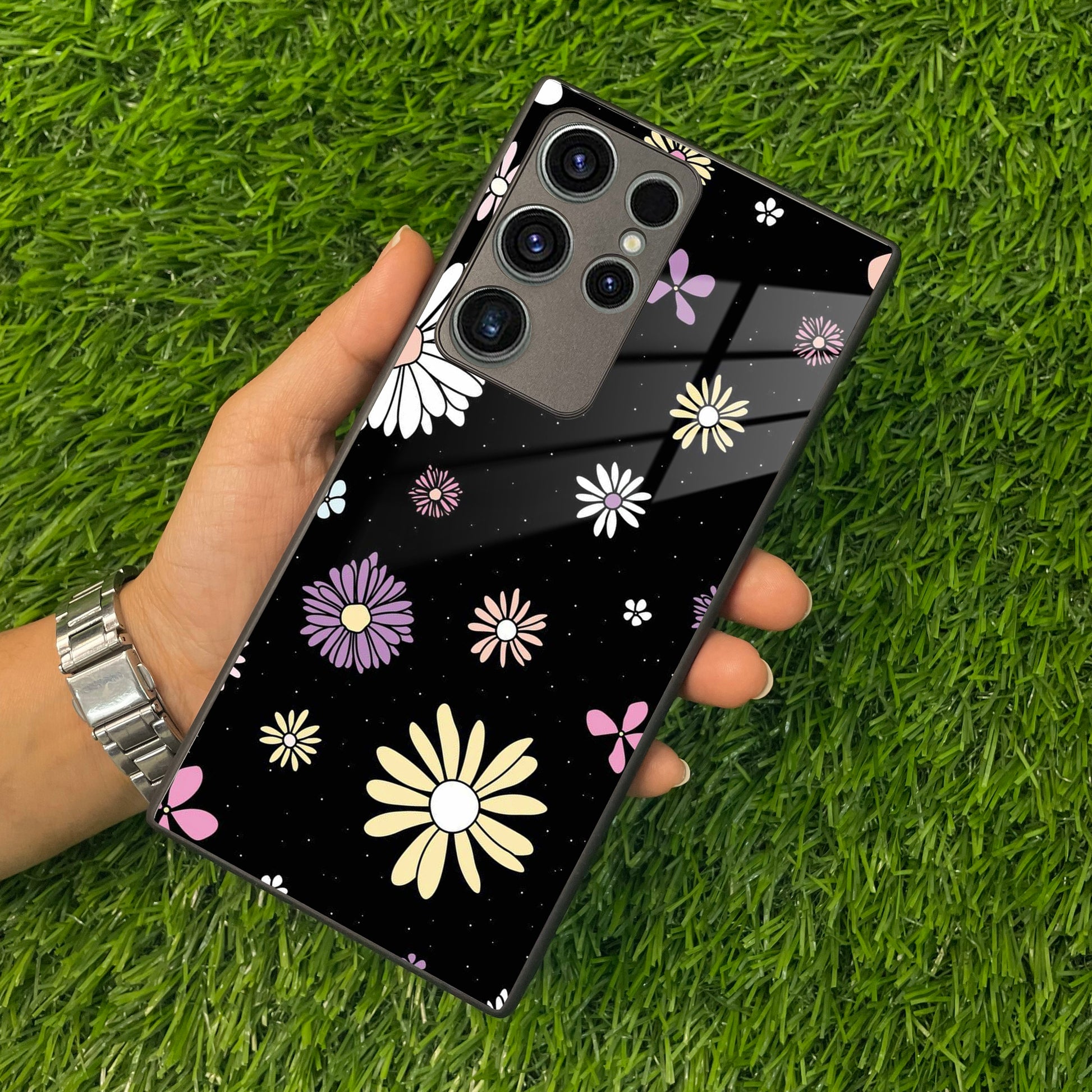 Seamless Floral Glossy Metal Case Cover For Samsung ShopOnCliQ