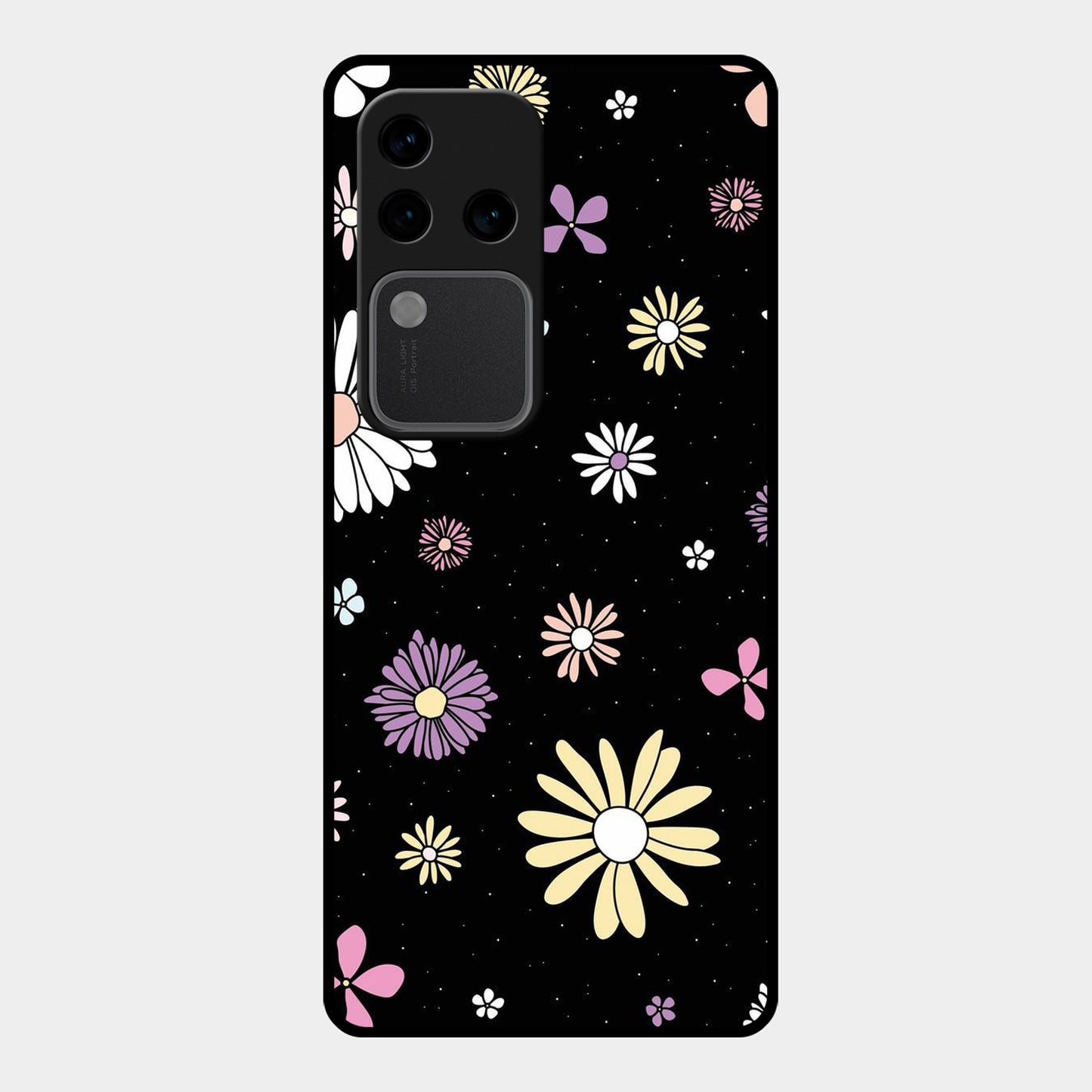 Seamless Floral Glossy Metal Case Cover For Vivo ShopOnCliQ