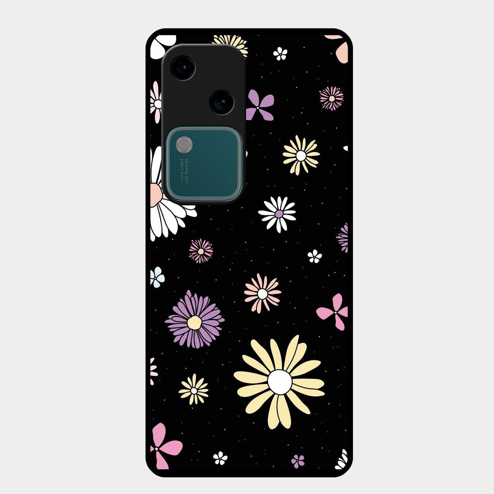 Seamless Floral Glossy Metal Case Cover For Vivo ShopOnCliQ