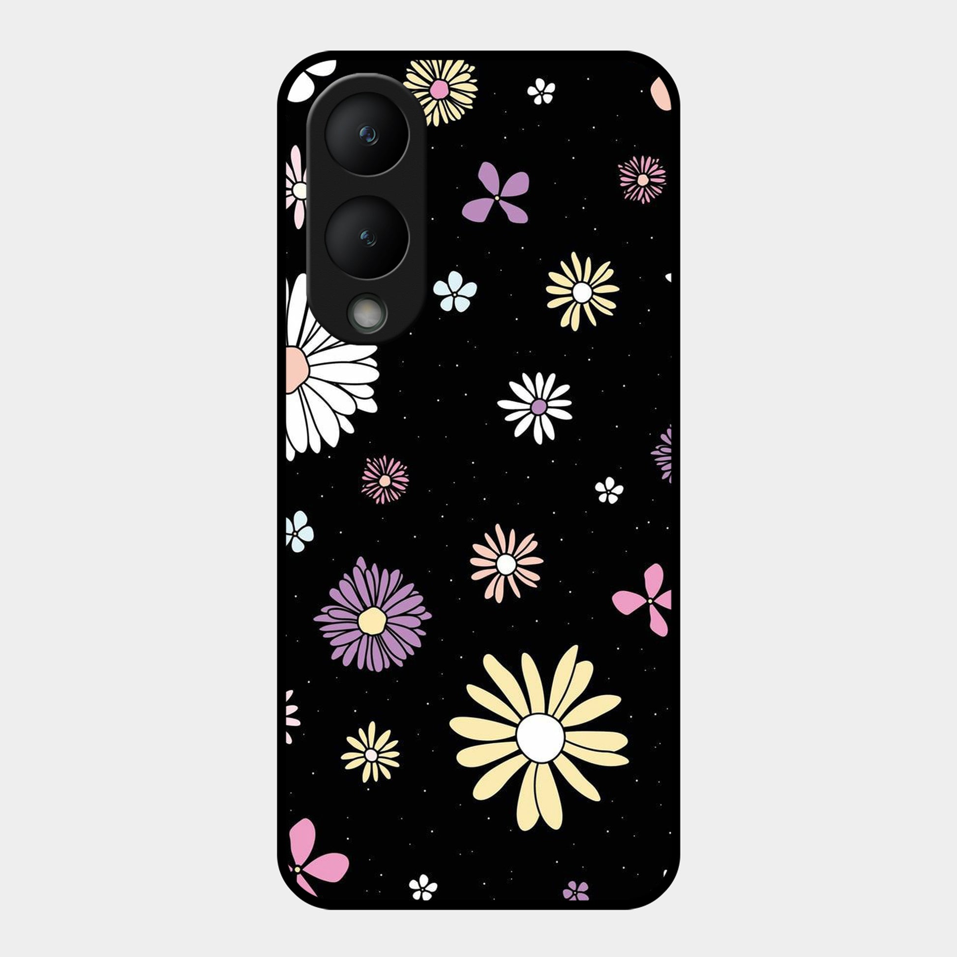 Seamless Floral Glossy Metal Case Cover For Vivo ShopOnCliQ