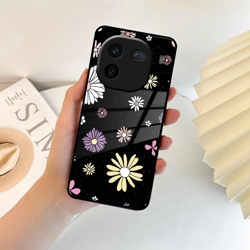 Seamless Floral Glossy Metal Case Cover For Vivo - ShopOnCliQ