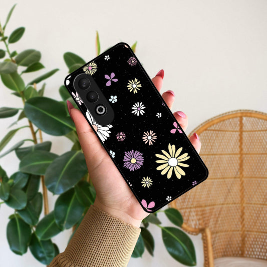 Seamless Floral Print Glass Case Cover For OnePlus