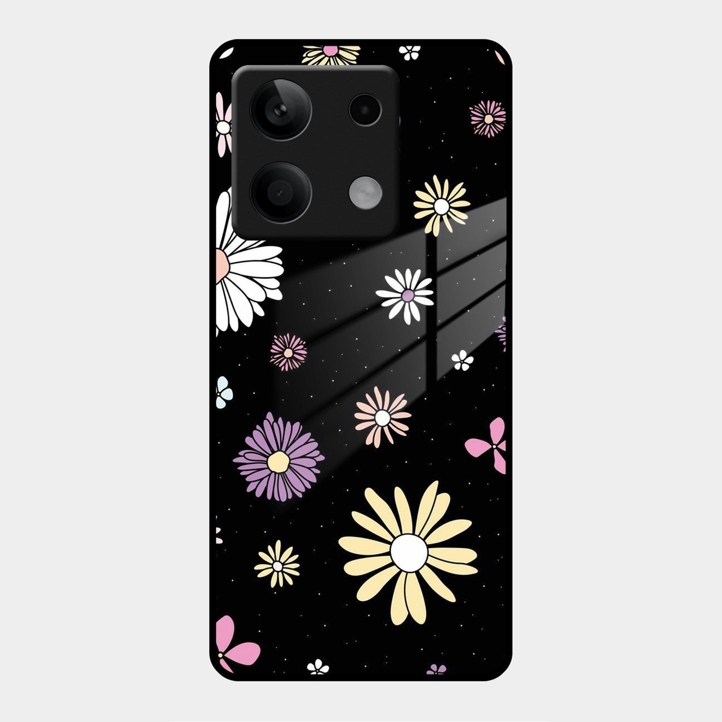 Seamless Floral Print Glass Case Cover For Poco