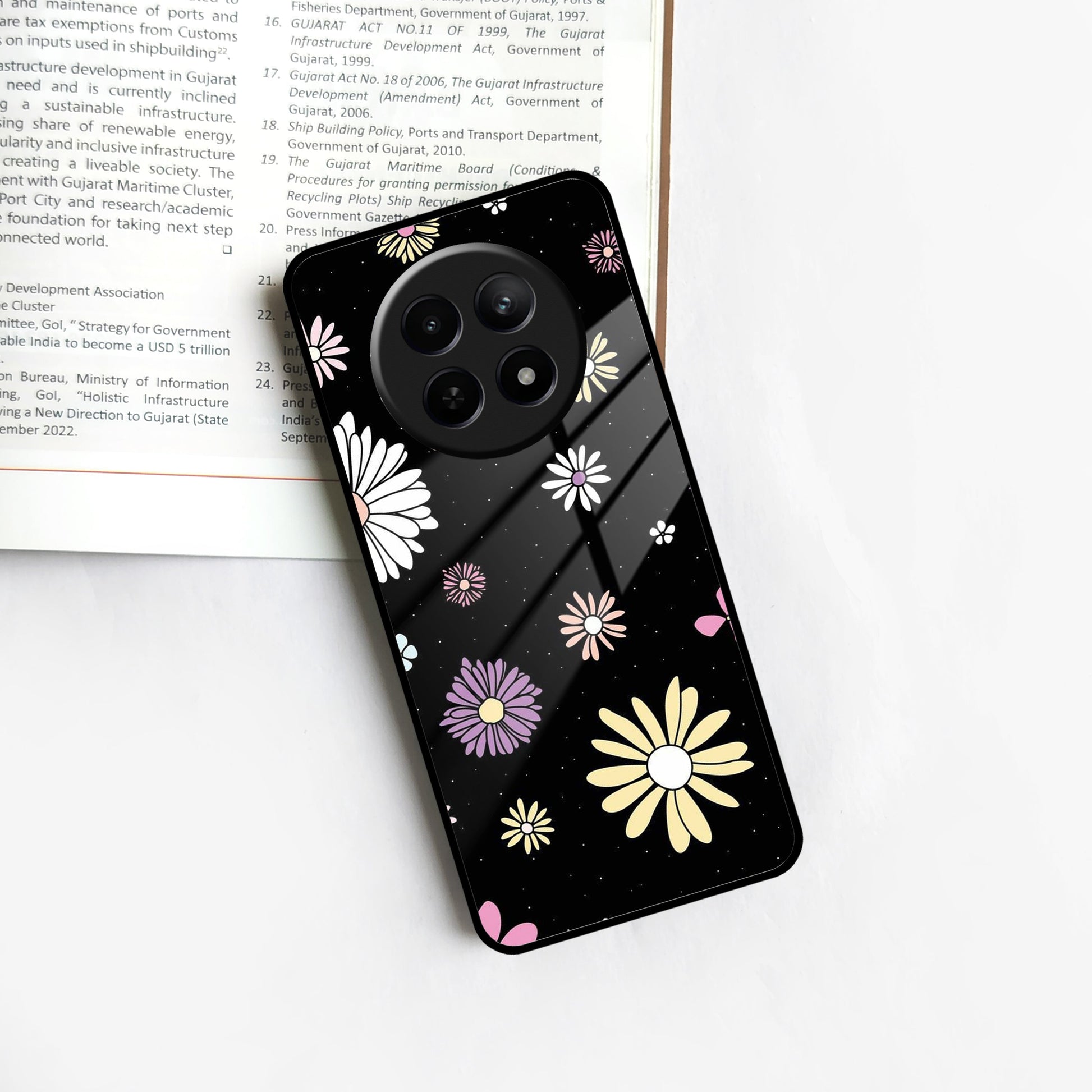 Seamless Floral Print Glass Case Cover For Realme/Narzo ShopOnCliQ