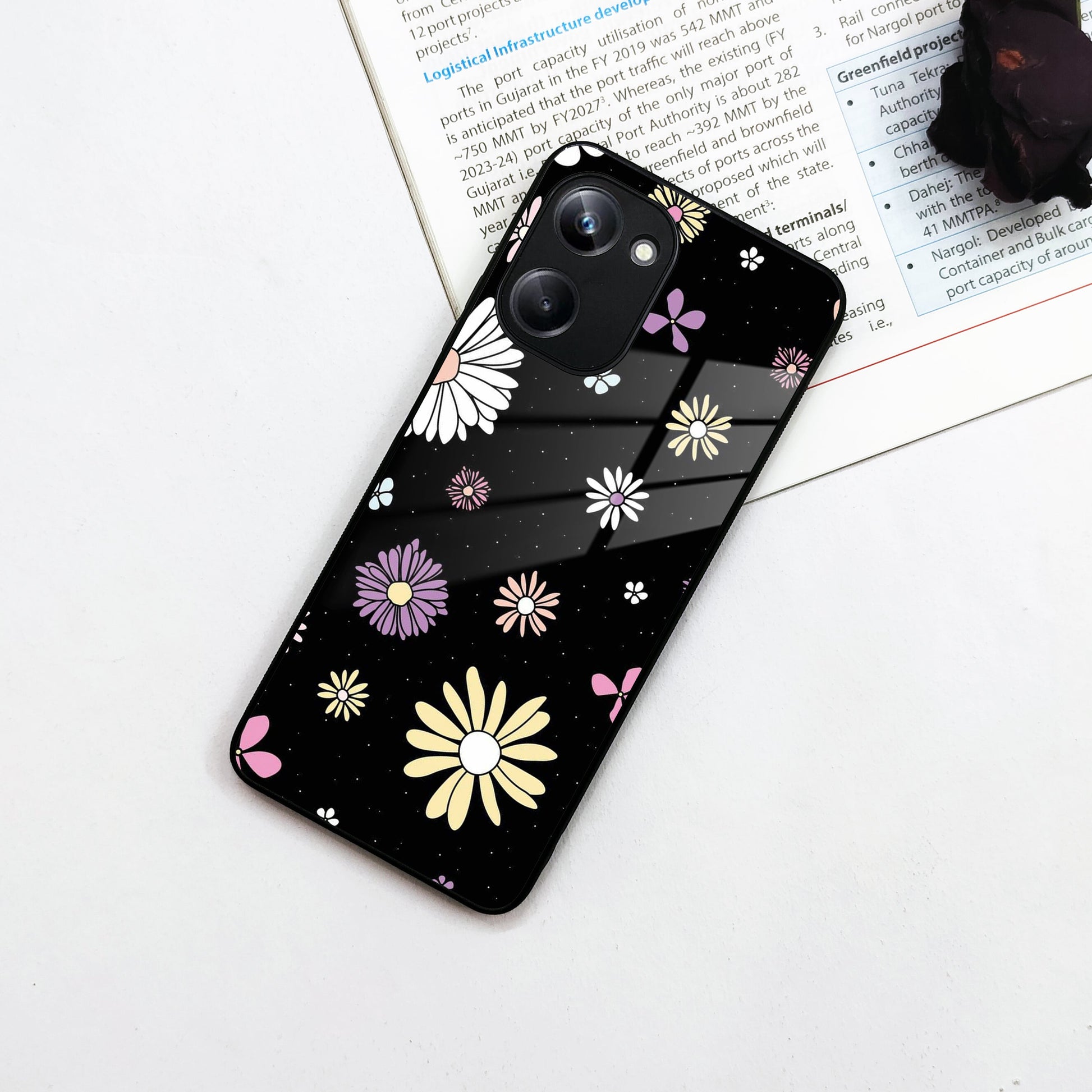 Seamless Floral Print Glass Case Cover For Realme/Narzo ShopOnCliQ