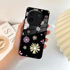 Seamless Floral Print Glass Case Cover For Vivo - ShopOnCliQ