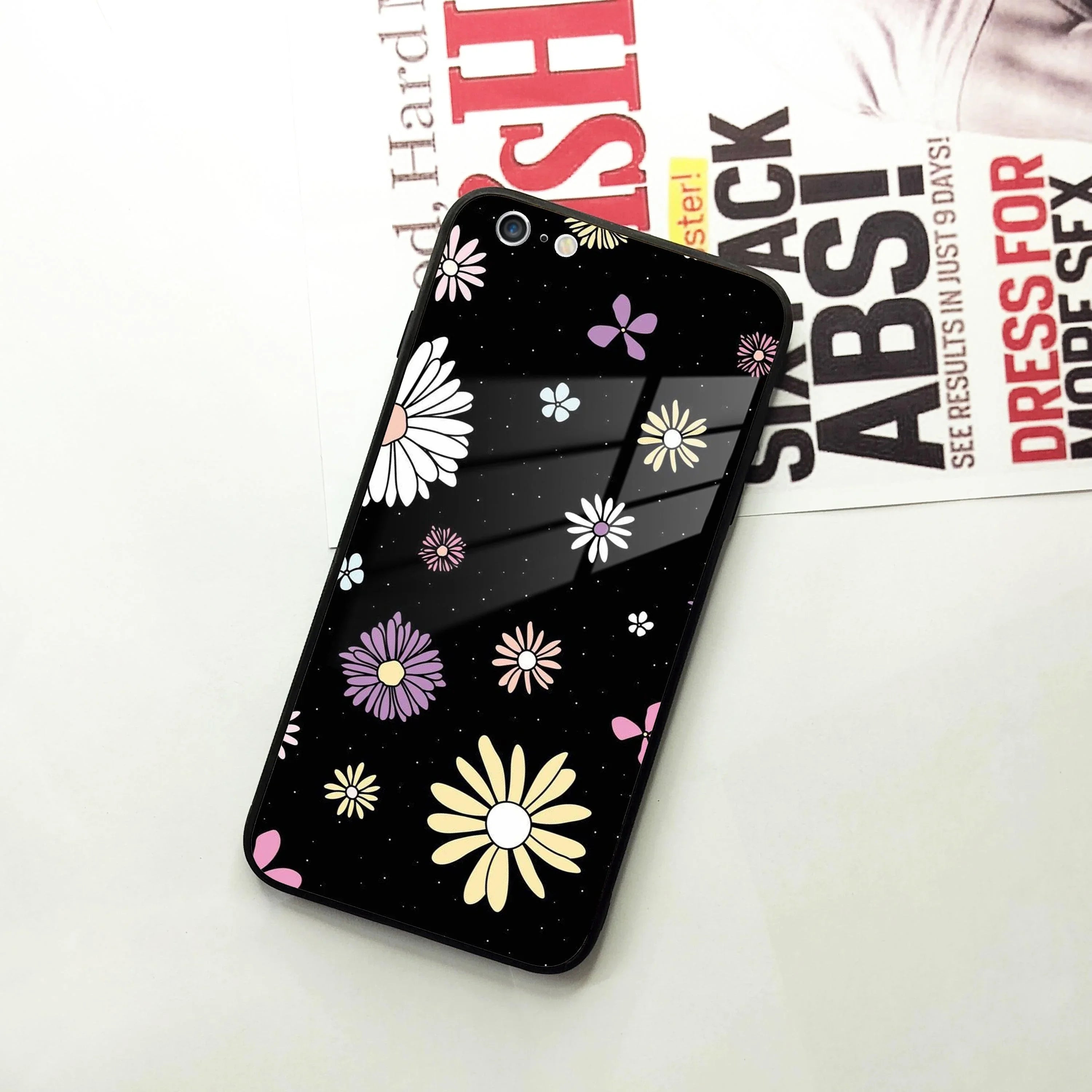 Seamless Floral Print Glass Case Cover For iPhone - ShopOnCliQ