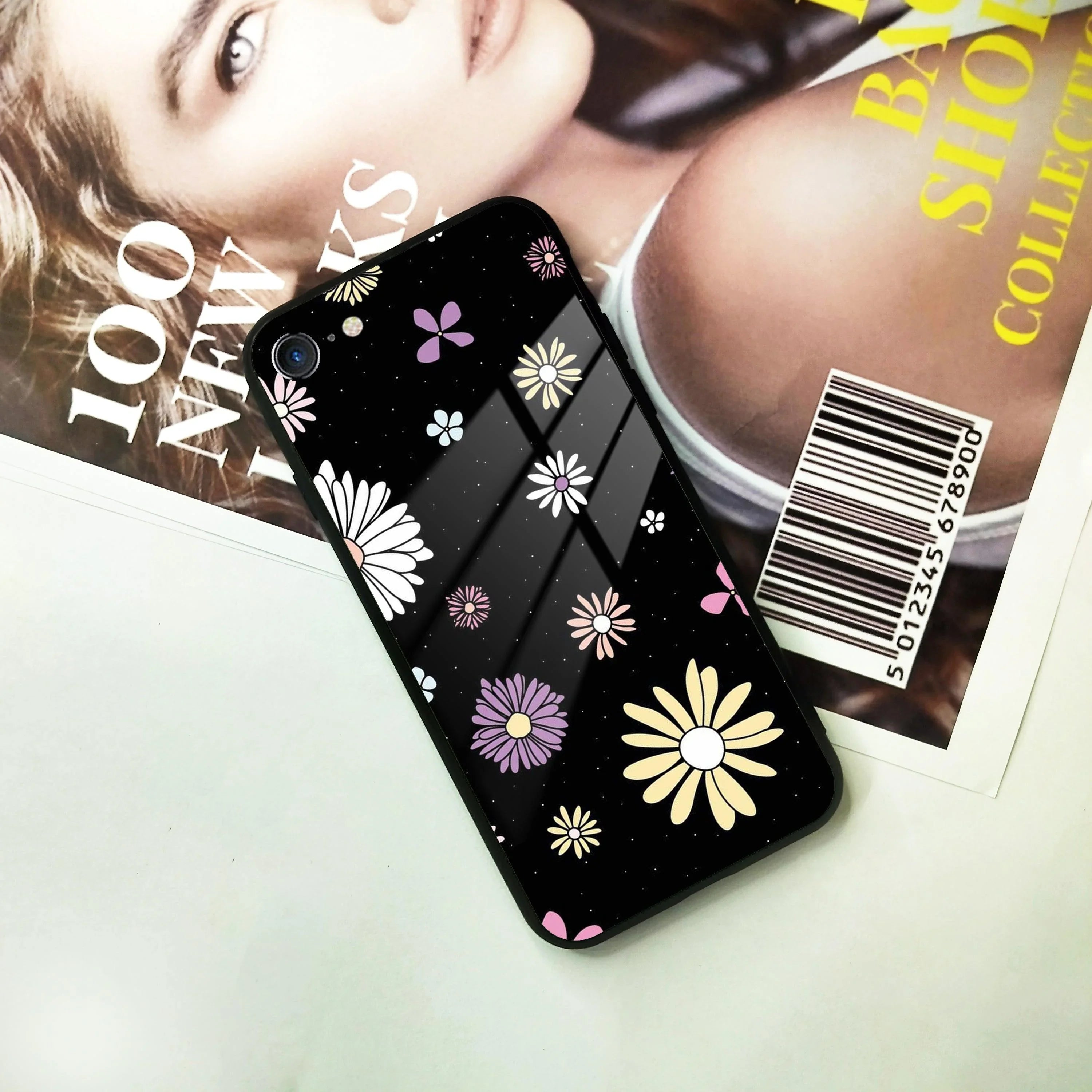 Seamless Floral Print Glass Case Cover For iPhone - ShopOnCliQ