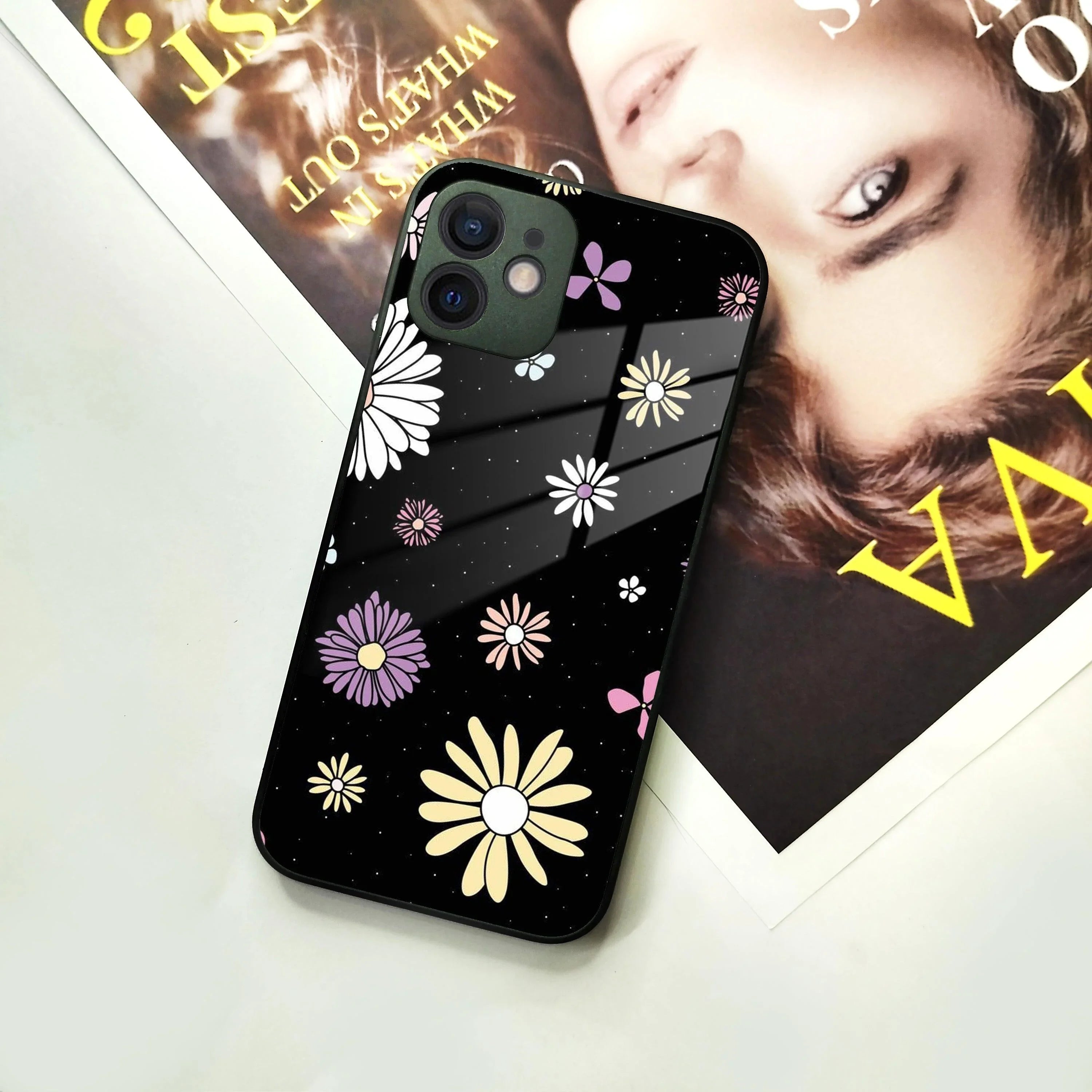 Seamless Floral Print Glass Case Cover For iPhone - ShopOnCliQ