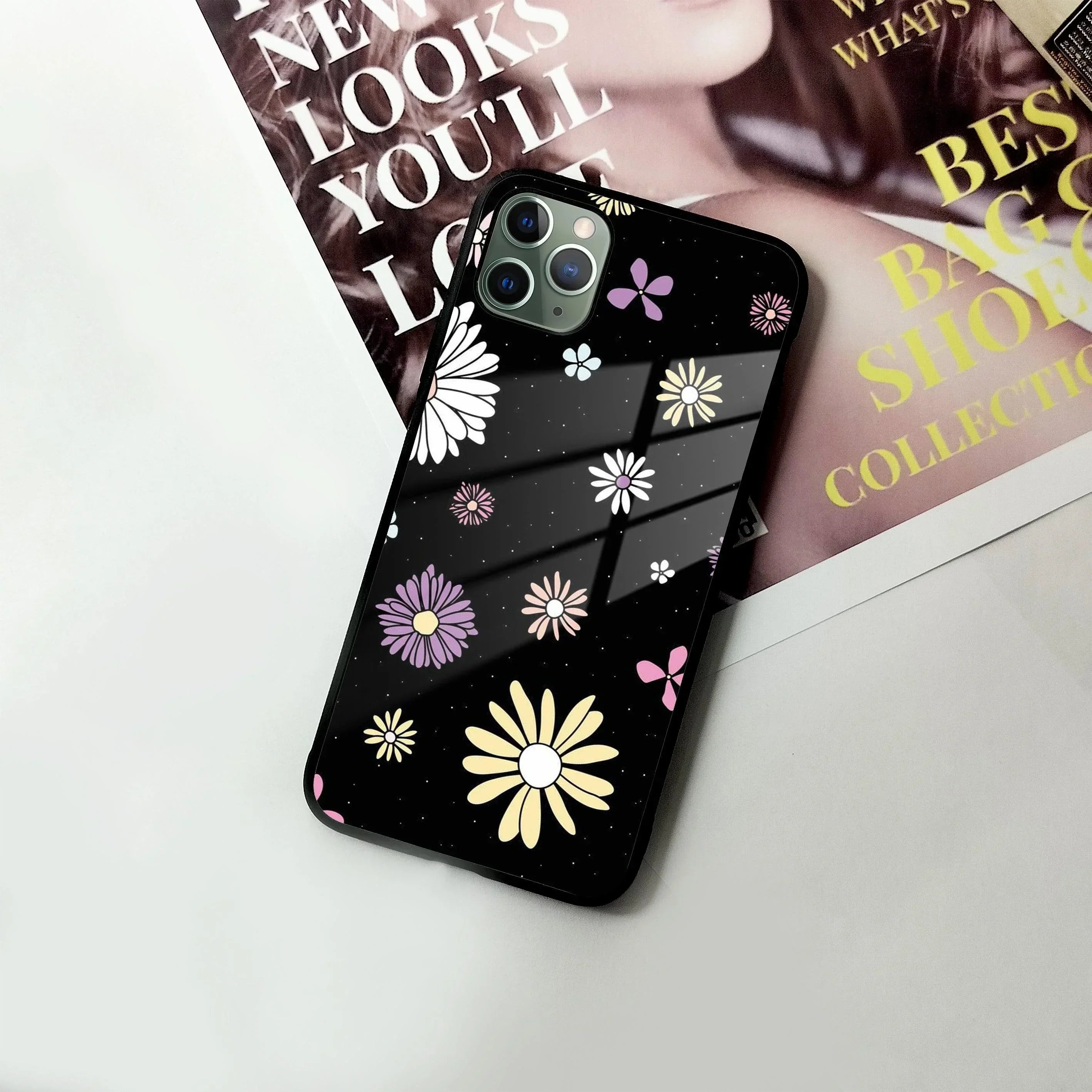 Seamless Floral Print Glass Case Cover For iPhone - ShopOnCliQ