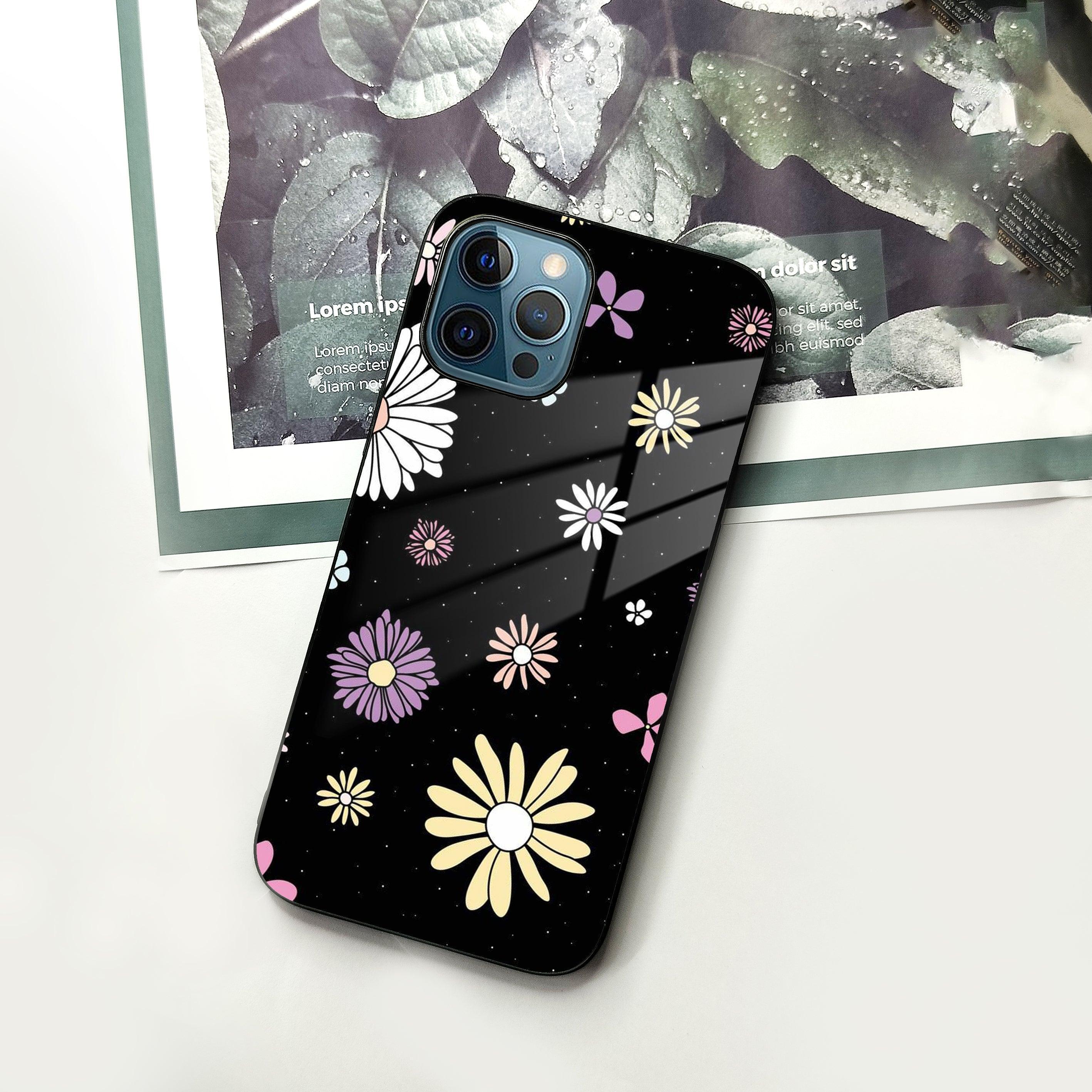 Seamless Floral Print Glass Case Cover For iPhone - ShopOnCliQ